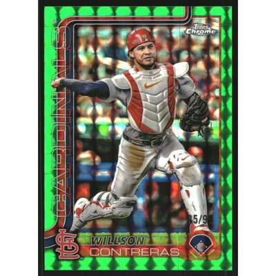 2025 Topps Chrome Green Geometric Refractors #82 Willson Contreras