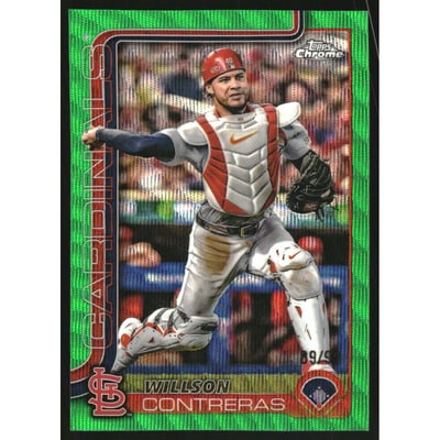 2025 Topps Chrome Green Wave Refractors #82 Willson Contreras