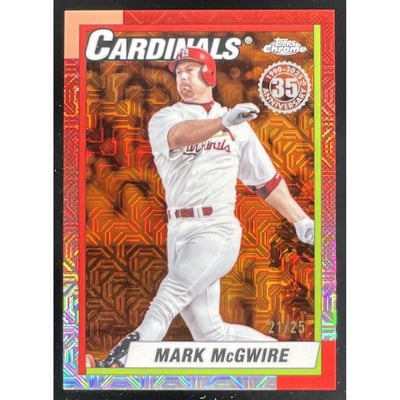 2025 Topps Update Silver Pack 1990 Topps Chrome Orange Mojo Mark McGwire /25