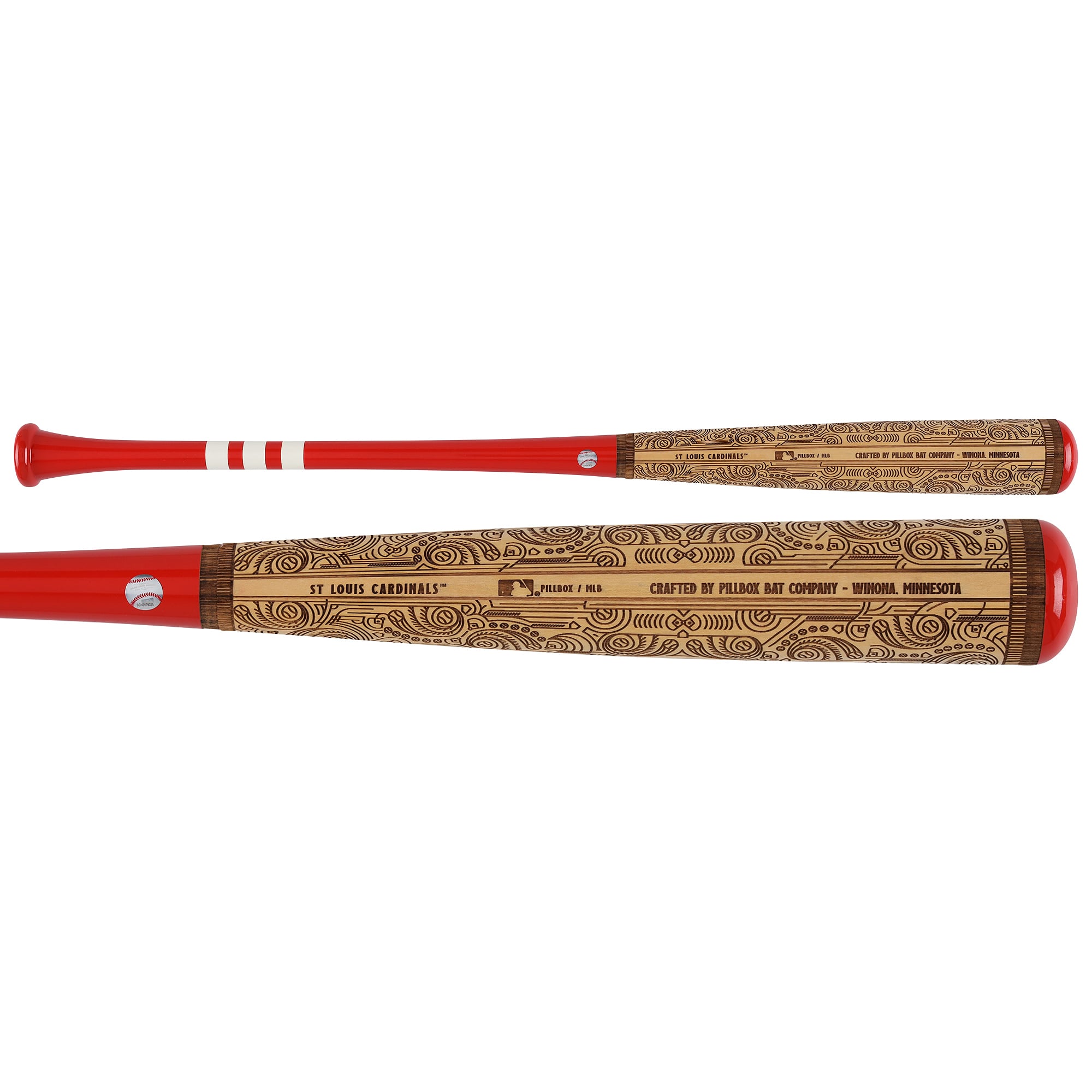 Albert Pujols St. Louis Cardinals Autographed Pillbox Bat Company Mural Series Bat with "NL MVP 05, 08, 09" Inscription - Limited Edition #5/5