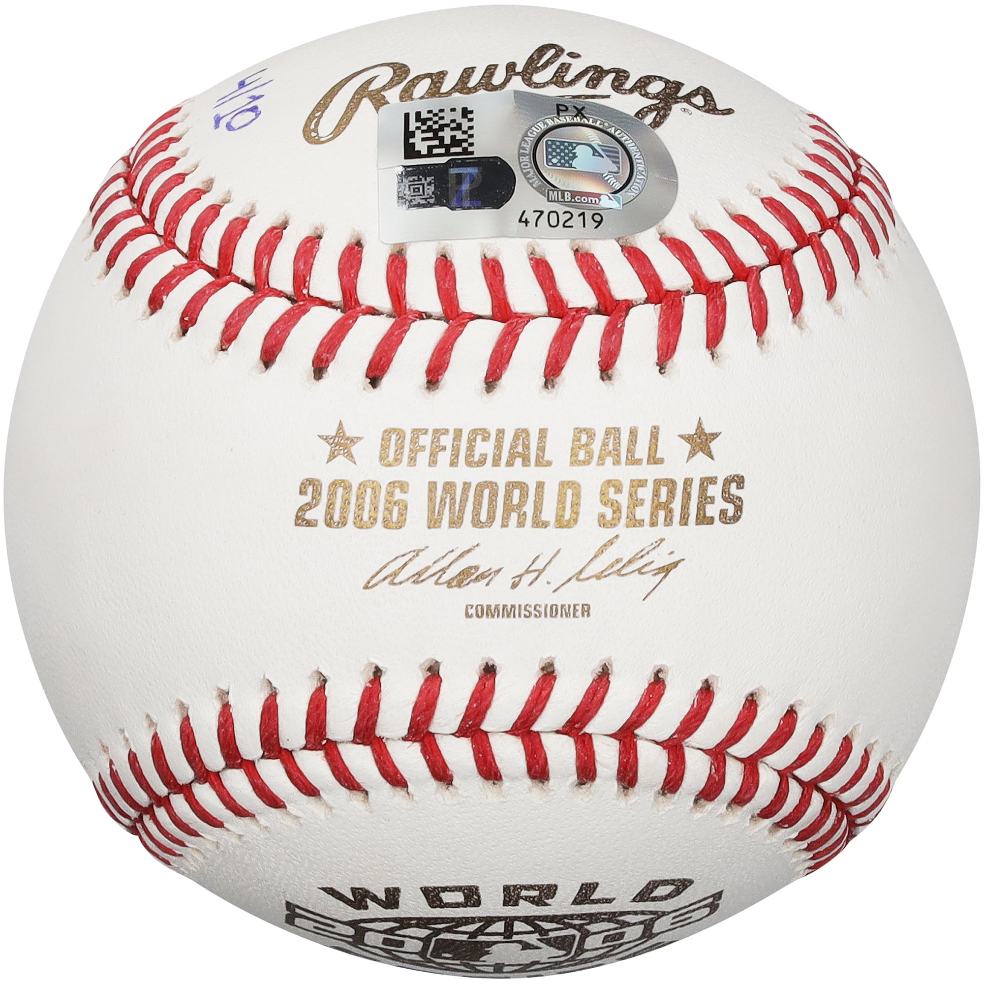 Albert Pujols, Yadier Molina & Scott Rolen St. Louis Cardinals Autographed 2006 World Series Logo Baseball