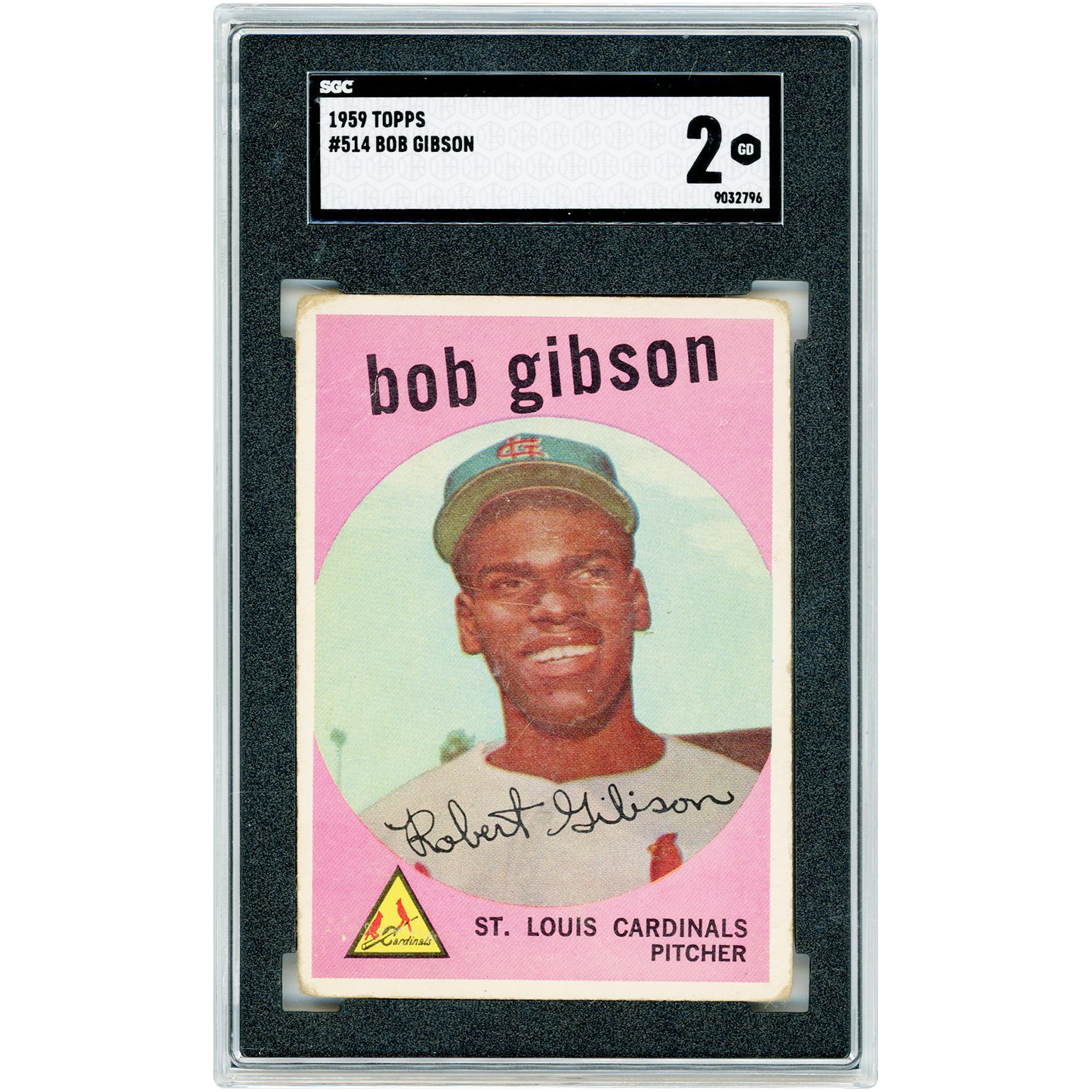 Carte de recrue Bob Gibson, Cardinals de Saint-Louis, 1959, Topps n° 514