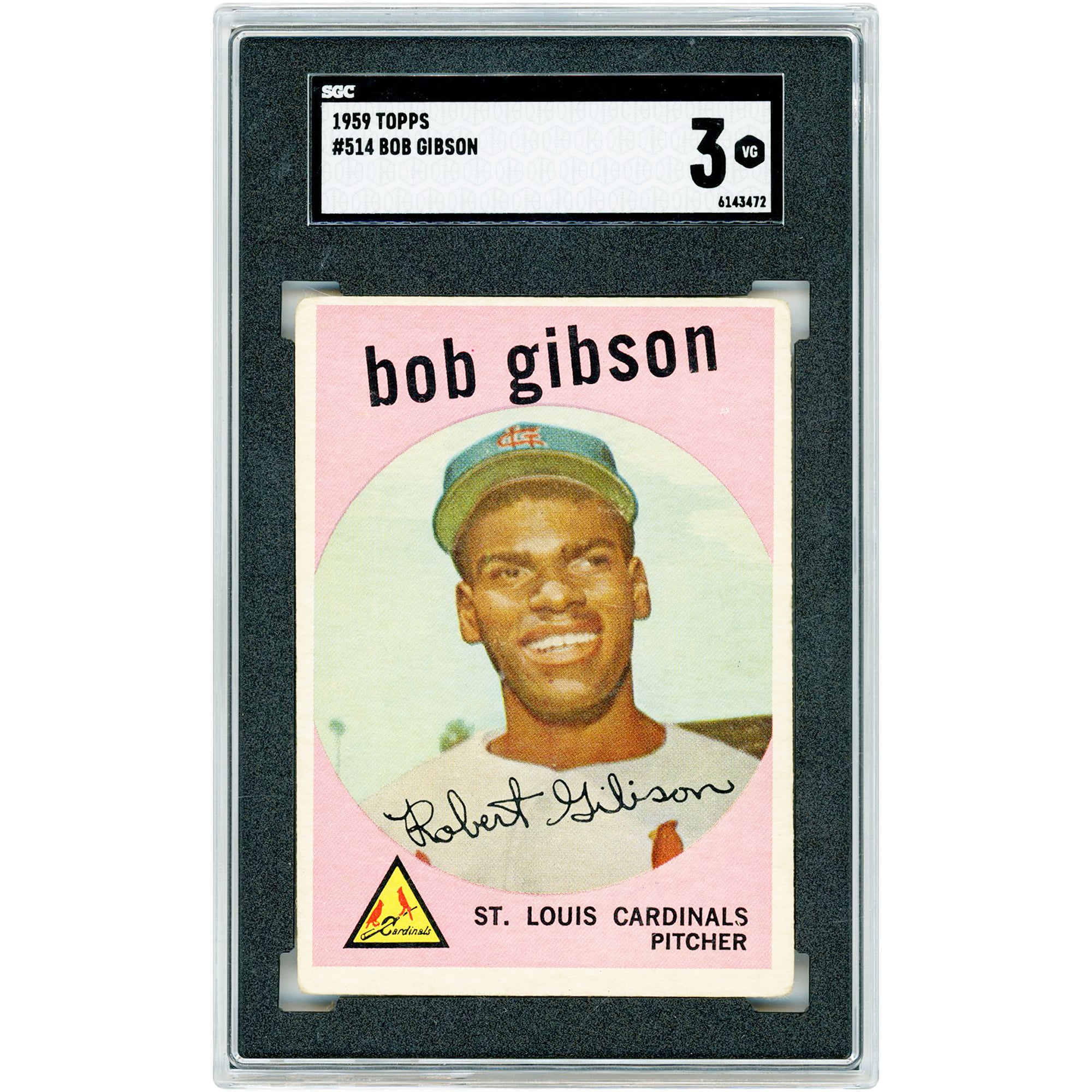 V106832 SLCard Bob Gibson St. Louis Cardinals 1959 Topps #514 Authentifié SGC 3 Carte de recrue Bob Gibson UNS TPP TRADING CARDS 46203 COLTRC CV01BB5648 #21
