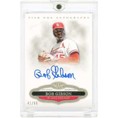 Bob Gibson St. Louis Cardinals Autographed 2013 Topps Tier One #TTA-BG #41/69 Card
