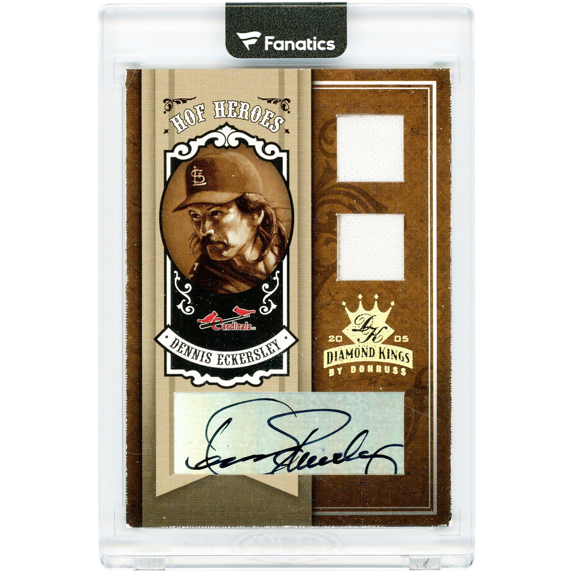 Carte autographiée de Dennis Eckersley (St. Louis Cardinals) 2005 Donruss Diamond Kings HOF Heroes Dual Game Used Jersey Relics #HH-48 #23/25