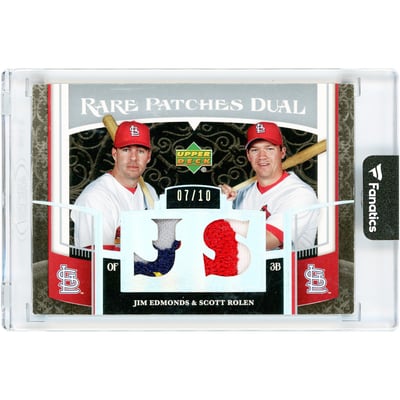 Jim Edmonds & Scott Rolen St. Louis Cardinals 2007 Upper Deck Premier Rare Patches Dual 5-Color Game Used Relics #RP2-ER #7/10 Card