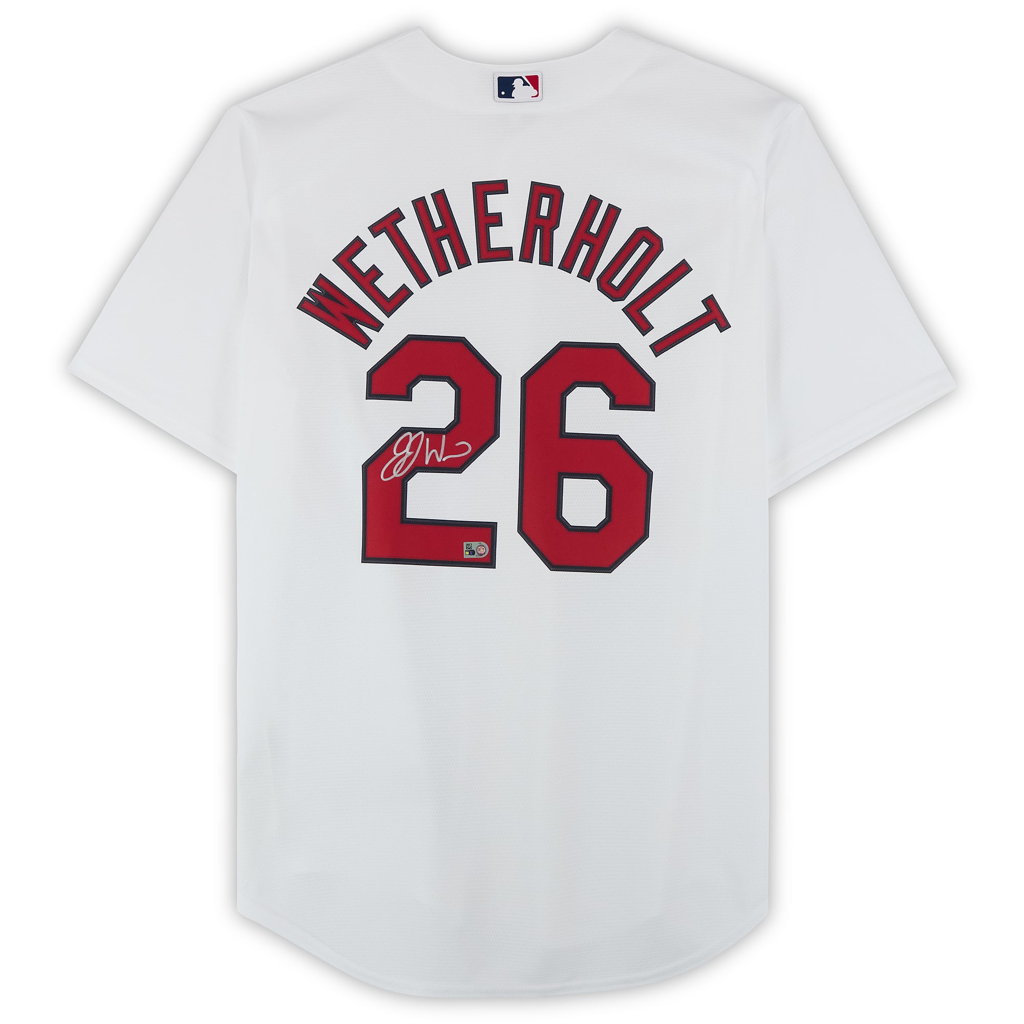 Maillot réplique blanc Nike autographié par JJ Wetherholt des Cardinals de Saint-Louis