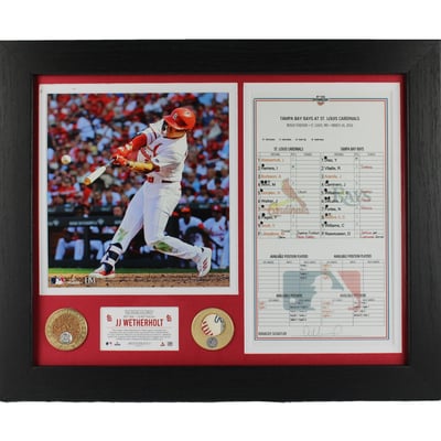 JJ Wetherholt St. Louis Cardinals Framed 13" x 16" MLB Debut Photograph with a Piece of Game-Used Dirt - Limited Edition of 72