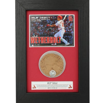 JJ Wetherholt St. Louis Cardinals Framed 5" x 7" MLB Debut Photograph with a Piece of Game-Used Dirt - Limited Edition of 500