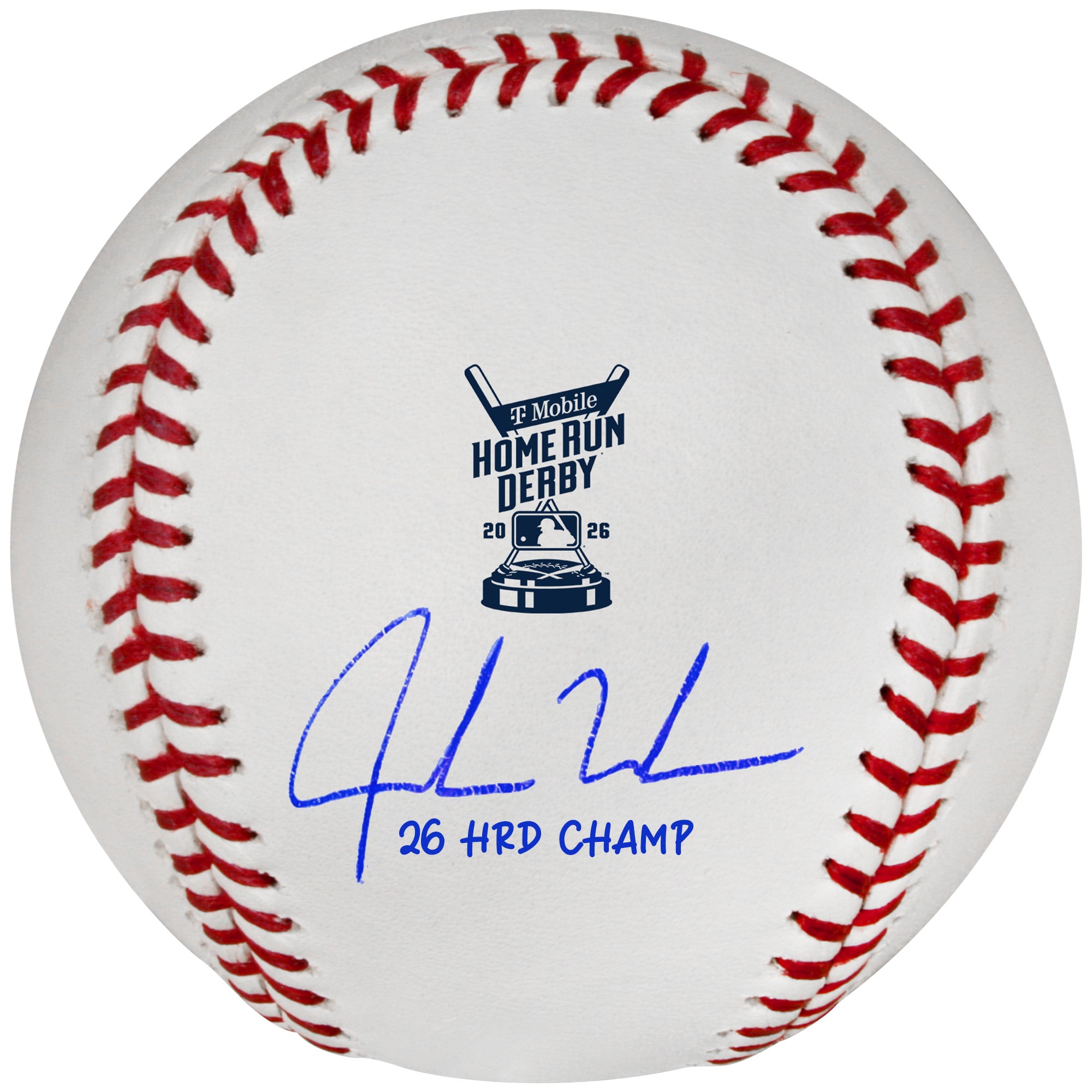 Balle de baseball autographiée par Jordan Walker des Cardinals de Saint-Louis, logo du Home Run Derby de la MLB 2026, avec inscription « Champion du 26 HRD ».