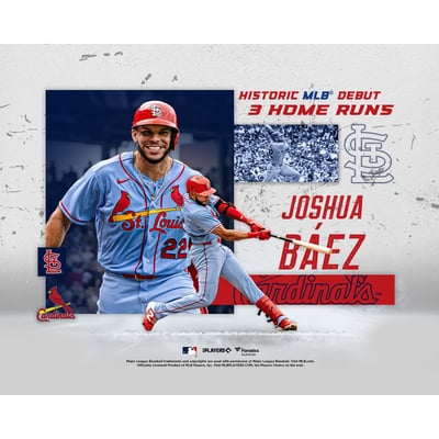 Joshua Báez St. Louis Cardinals Unsigned Fanatics Authentic MLB Debut Three Home Runs in First Three Career At-Bats Collage Photograph