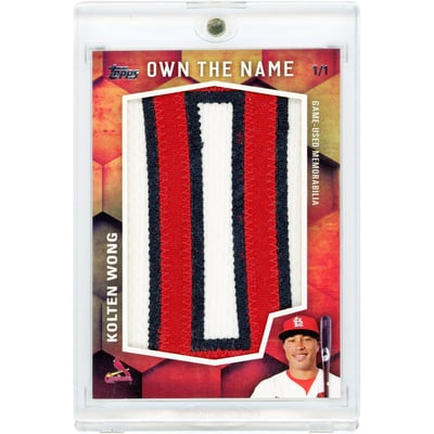 Kolten Wong St. Louis Cardinals 2016 Topps Own The Name "O" Game Used Tri-Color Jumbo Relic #OTN-KW #1/1 Card