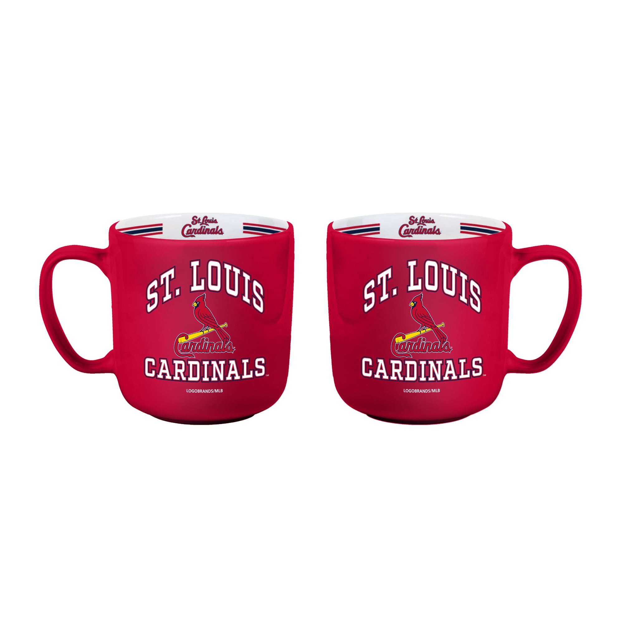 Logo Brands St. Louis Cardinals Two-Piece 15oz. Stripe Mug Set