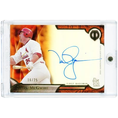 Mark McGwire St. Louis Cardinals Autographed 2016 Topps Tribute Orange #TA-MM #16/25 Card