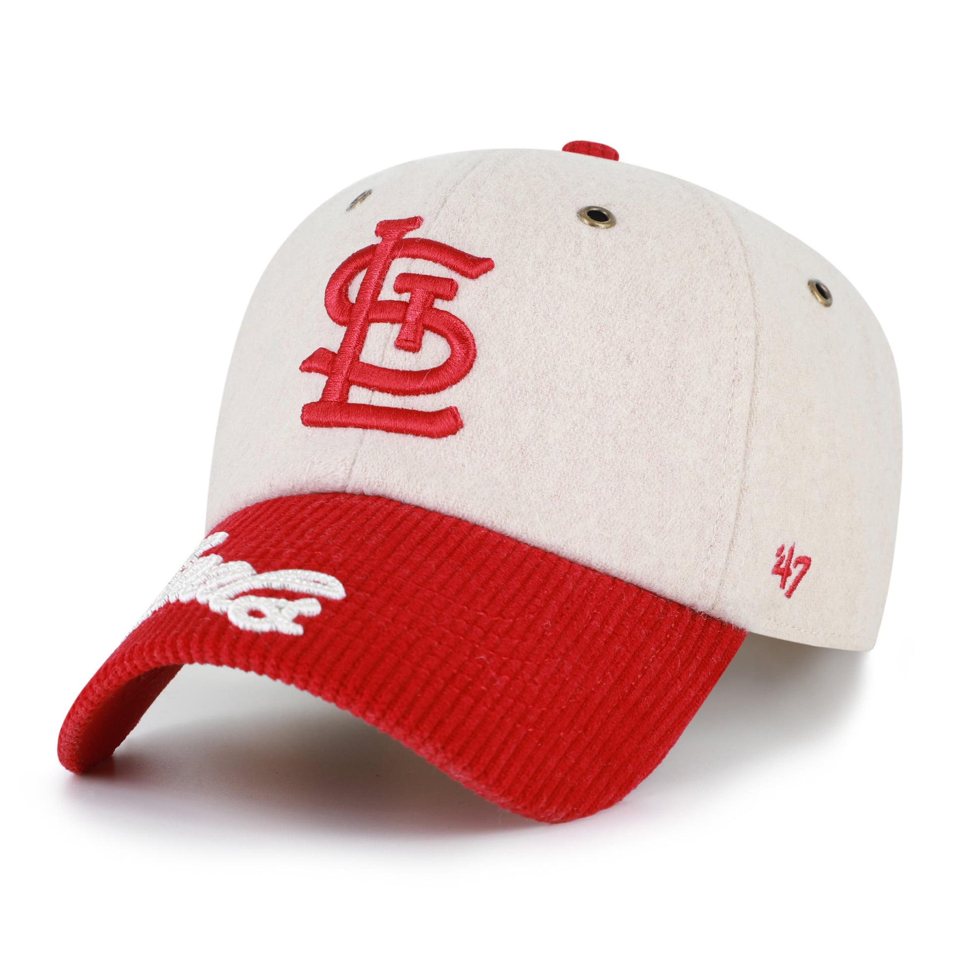 Casquette ajustable pour homme « 47 Natural/Red St. Louis Cardinals Rope Script Clean Up »