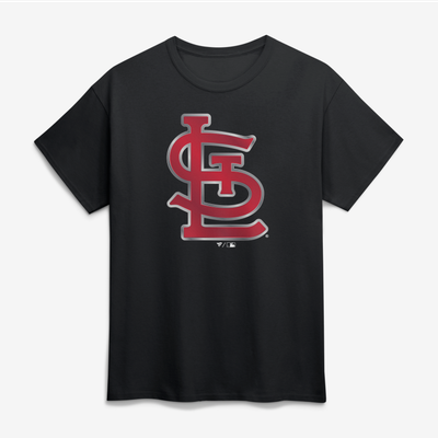 St. Louis Cardinals Big & Tall Metallic Mascot T-Shirt - Black