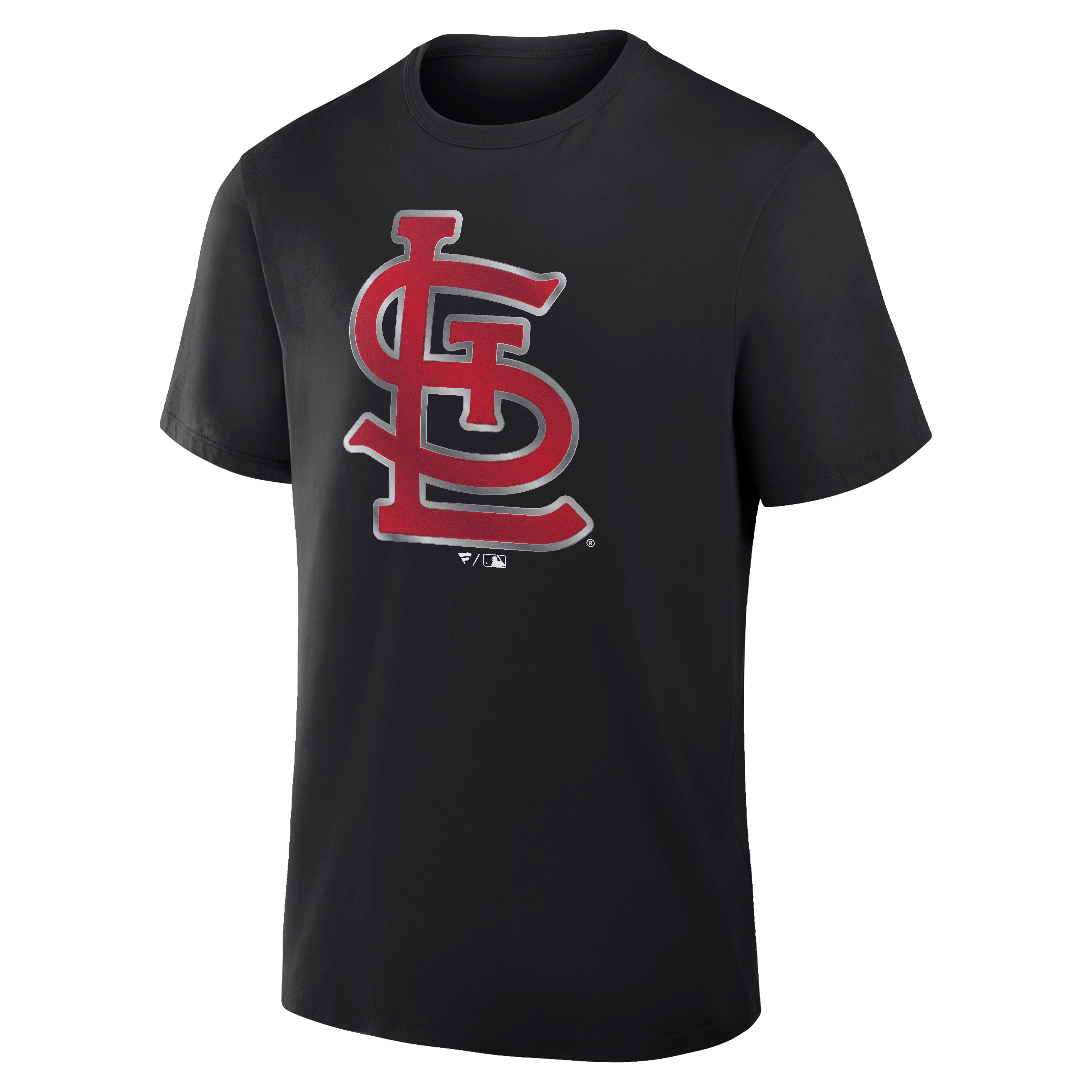 T-shirt noir pour homme avec mascotte métallique des Cardinals de Saint-Louis