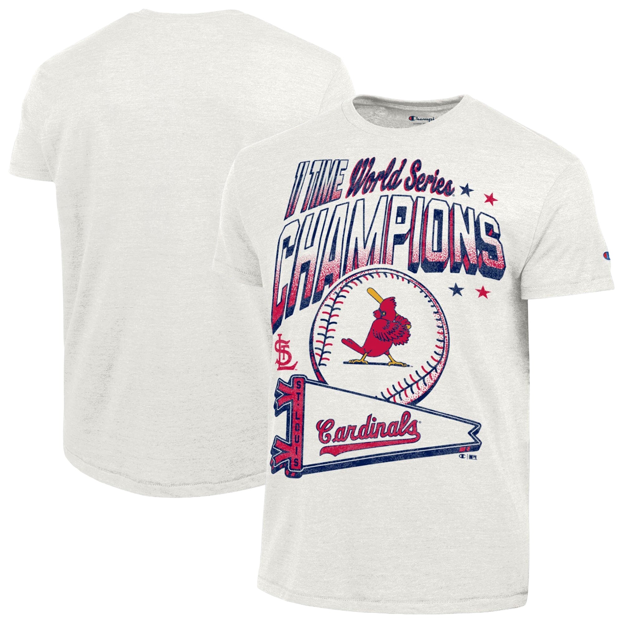 Men's Champion Cream St. Louis Cardinals Winning Tradition Cooperstown Collection Tri-Blend T-Shirt