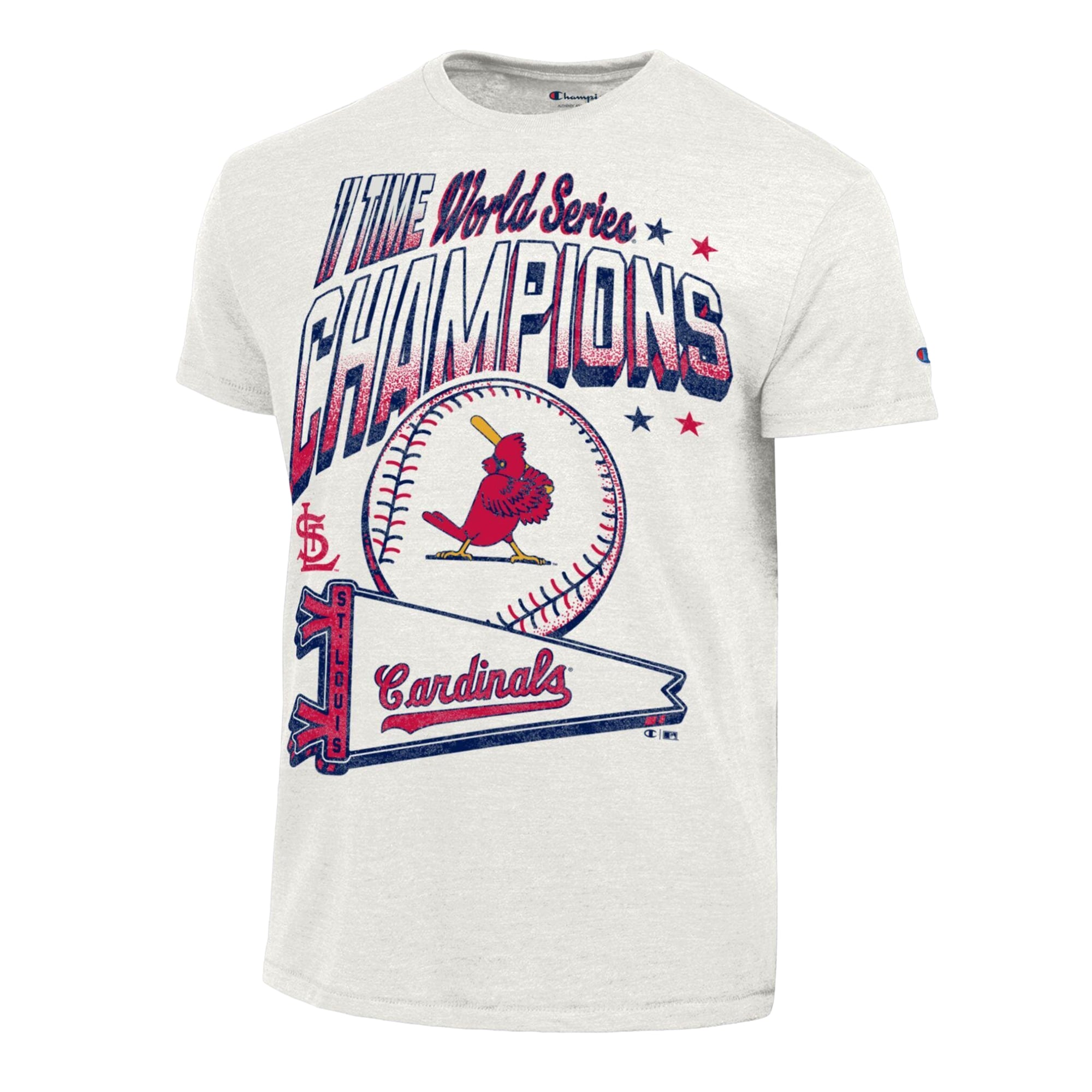 Men's Champion Cream St. Louis Cardinals Winning Tradition Cooperstown Collection Tri-Blend T-Shirt