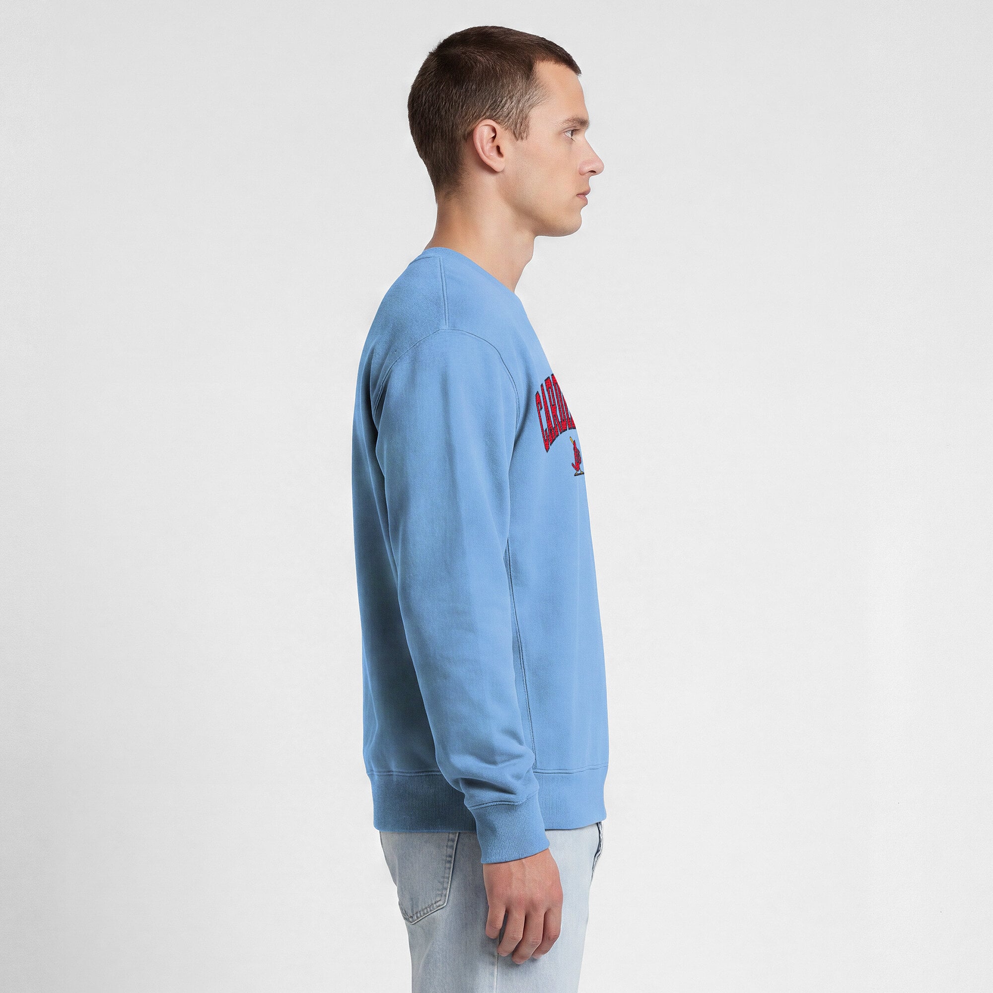Sweat-shirt polaire à col rond bleu clair Champion pour homme, aux couleurs des Cardinals de Saint-Louis