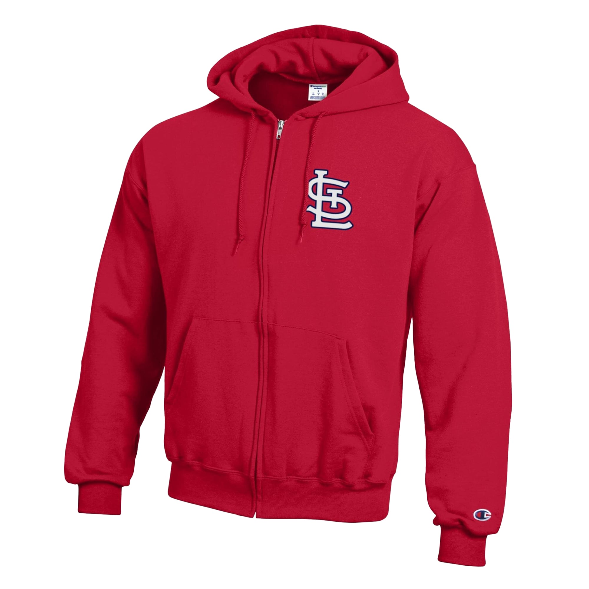 Men's Champion Red St. Louis Cardinals Powerblend Full-Zip Hoodie