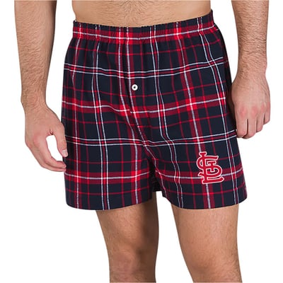 St. Louis Cardinals Concepts Sport Ultimate Flannel Boxers - Navy/Red