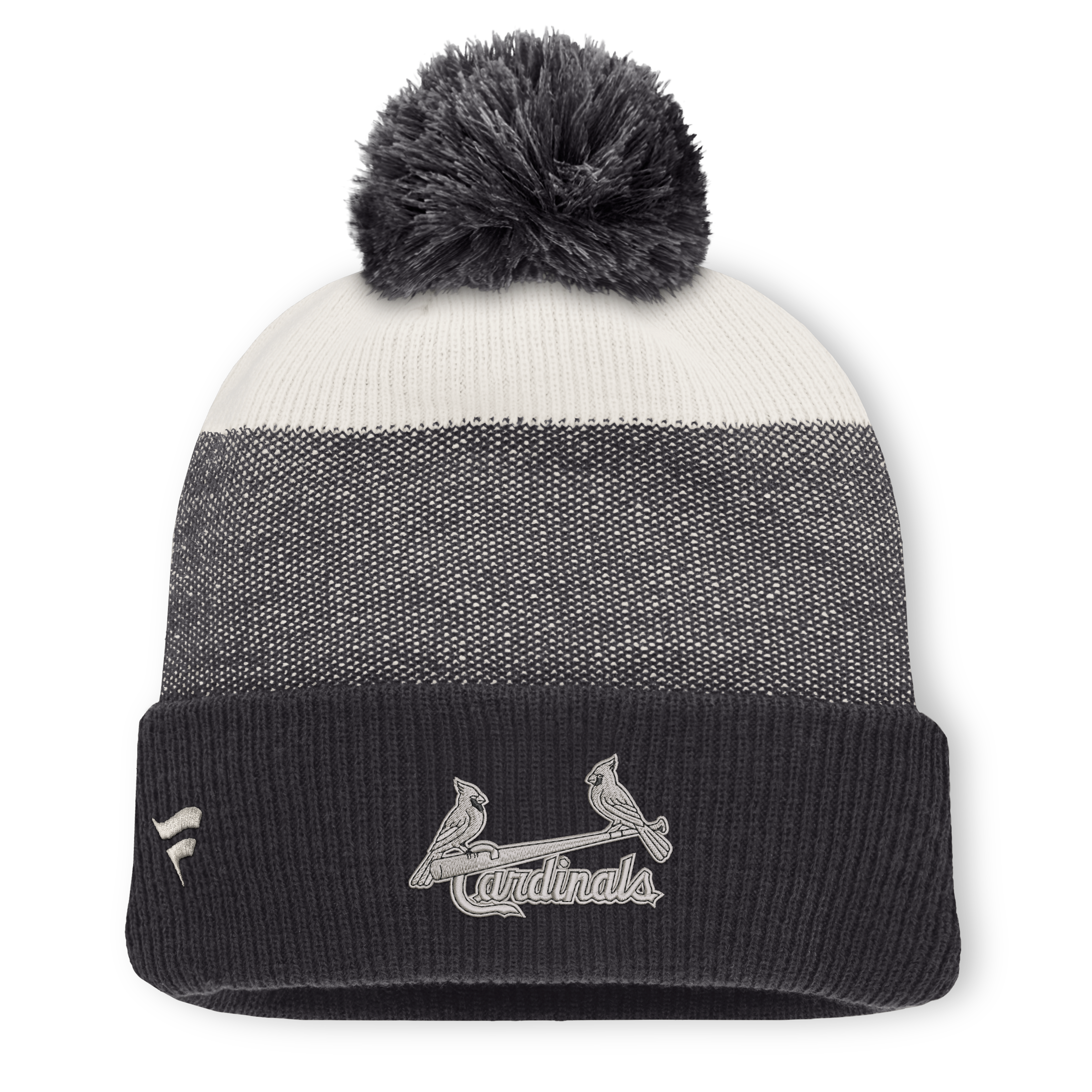 Men's Fanatics Charcoal/Gray St. Louis Cardinals Cuffed Knit Hat with Pom