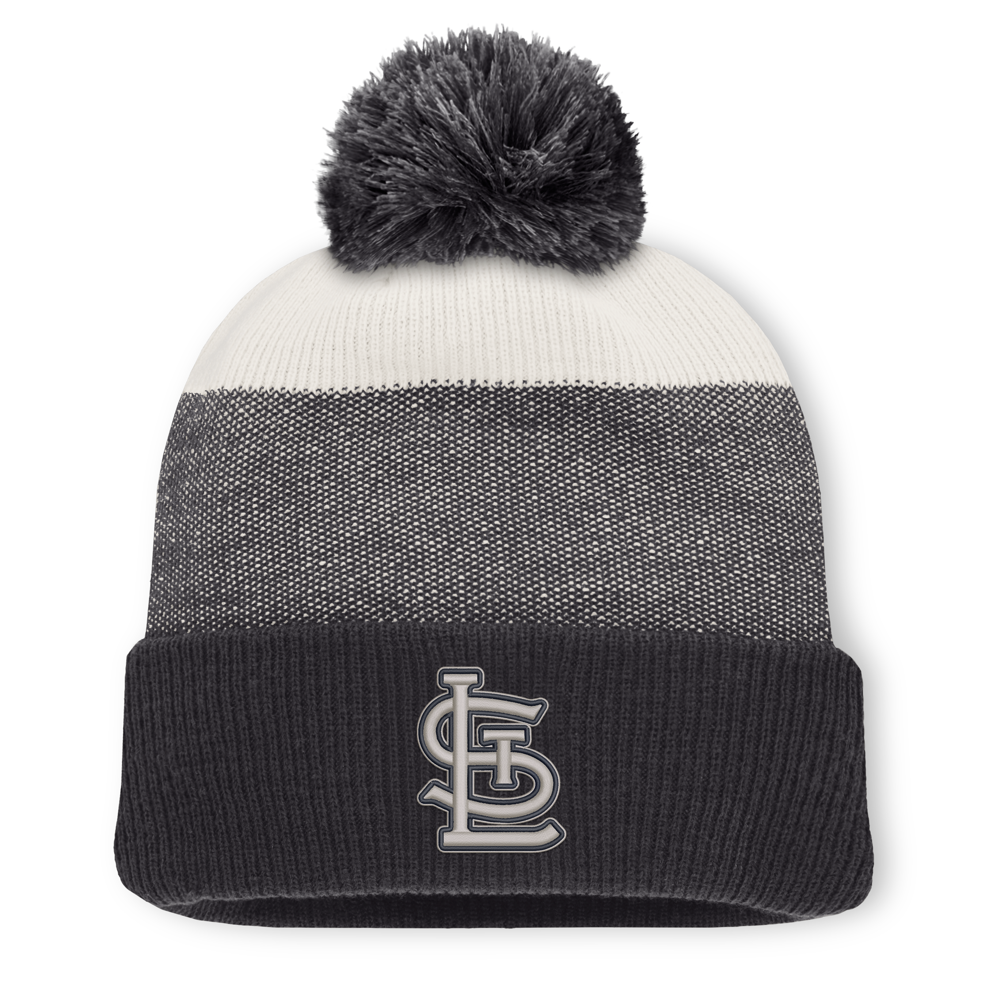 Men's Fanatics Charcoal/Gray St. Louis Cardinals Cuffed Knit Hat with Pom