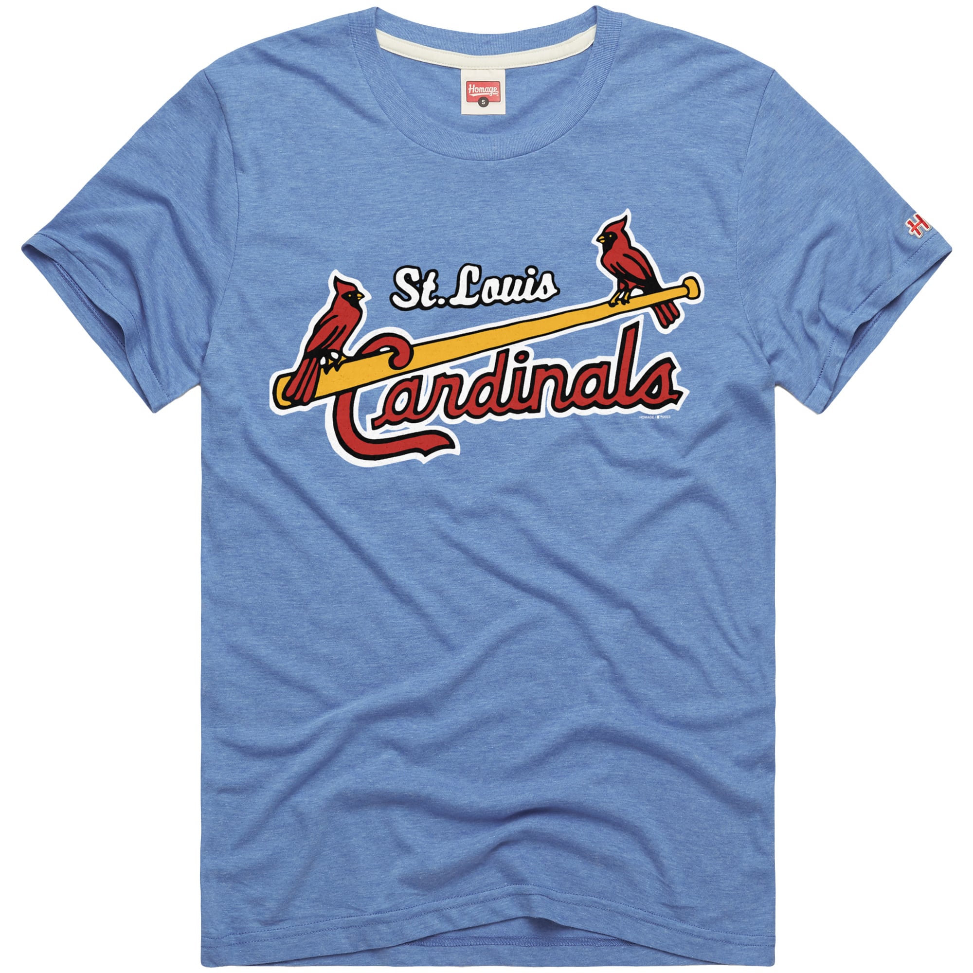 Men's Homage  Light Blue St. Louis Cardinals Hyper Local Refresh Tri-Blend T-Shirt