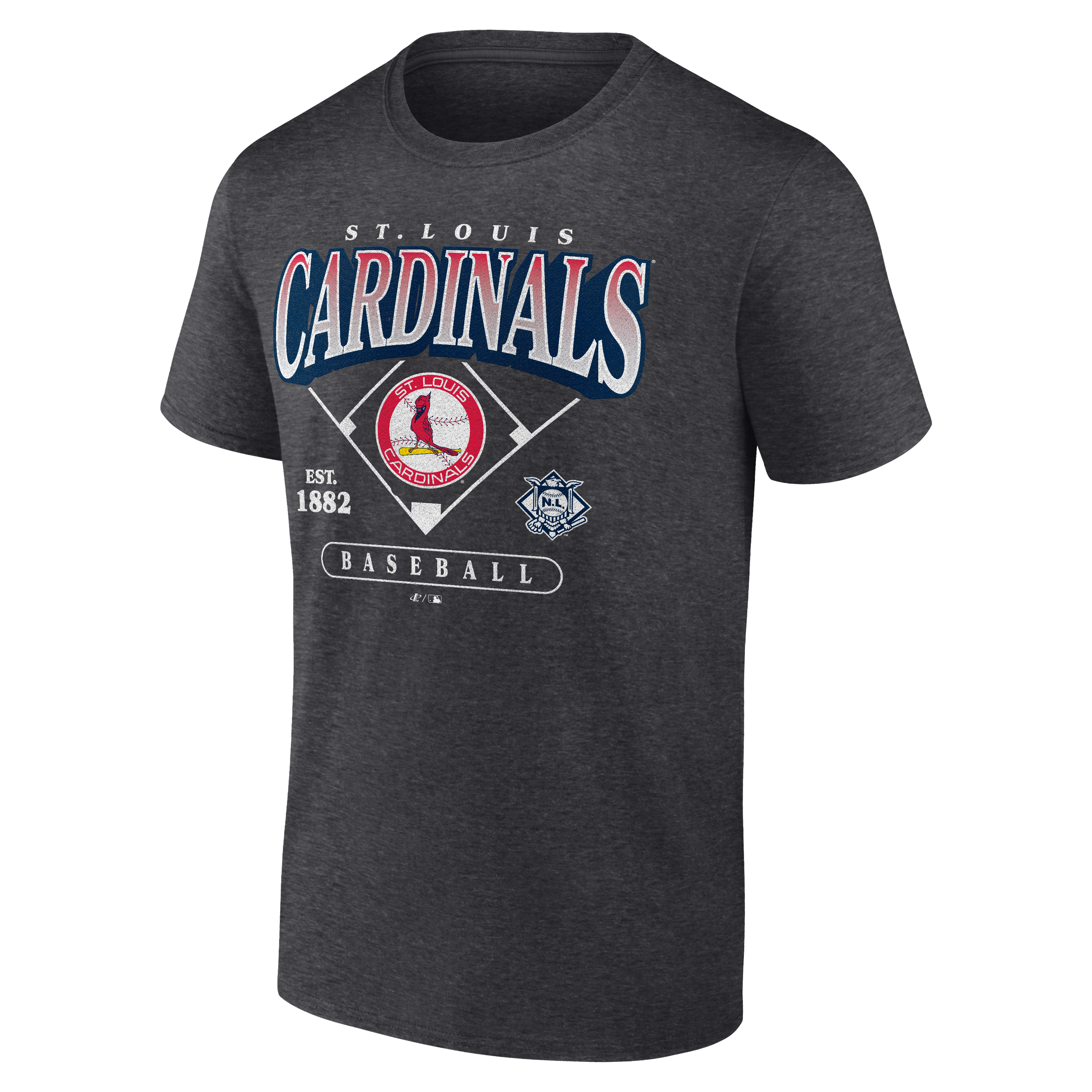 Men's Logo Athletic  Charcoal St. Louis Cardinals Diamond T-Shirt