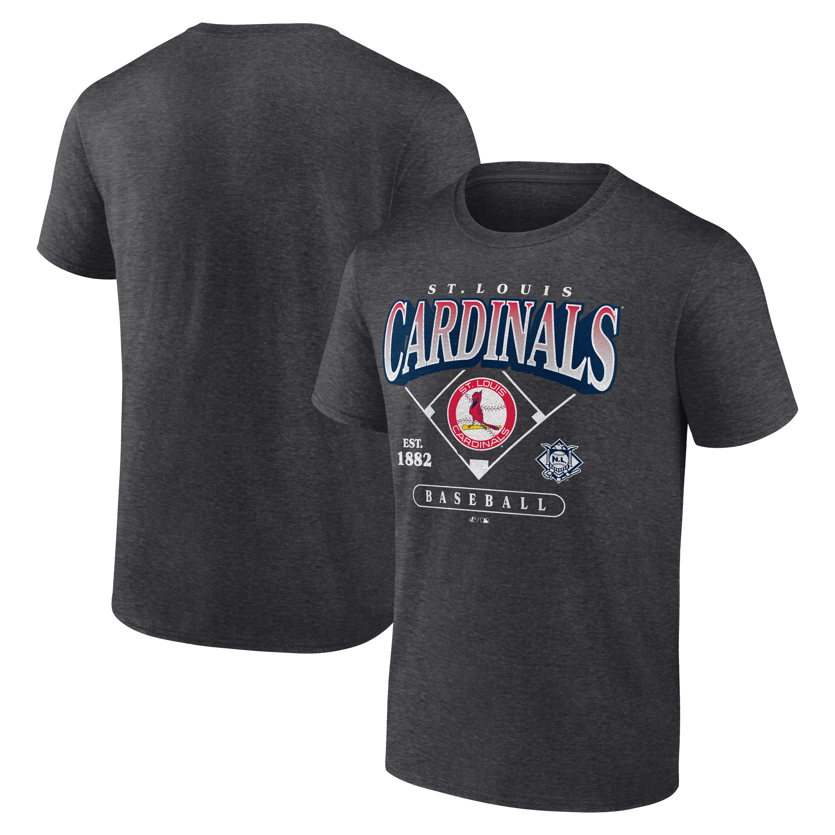 Men's Logo Athletic Charcoal St. Louis Cardinals Diamond T-Shirt