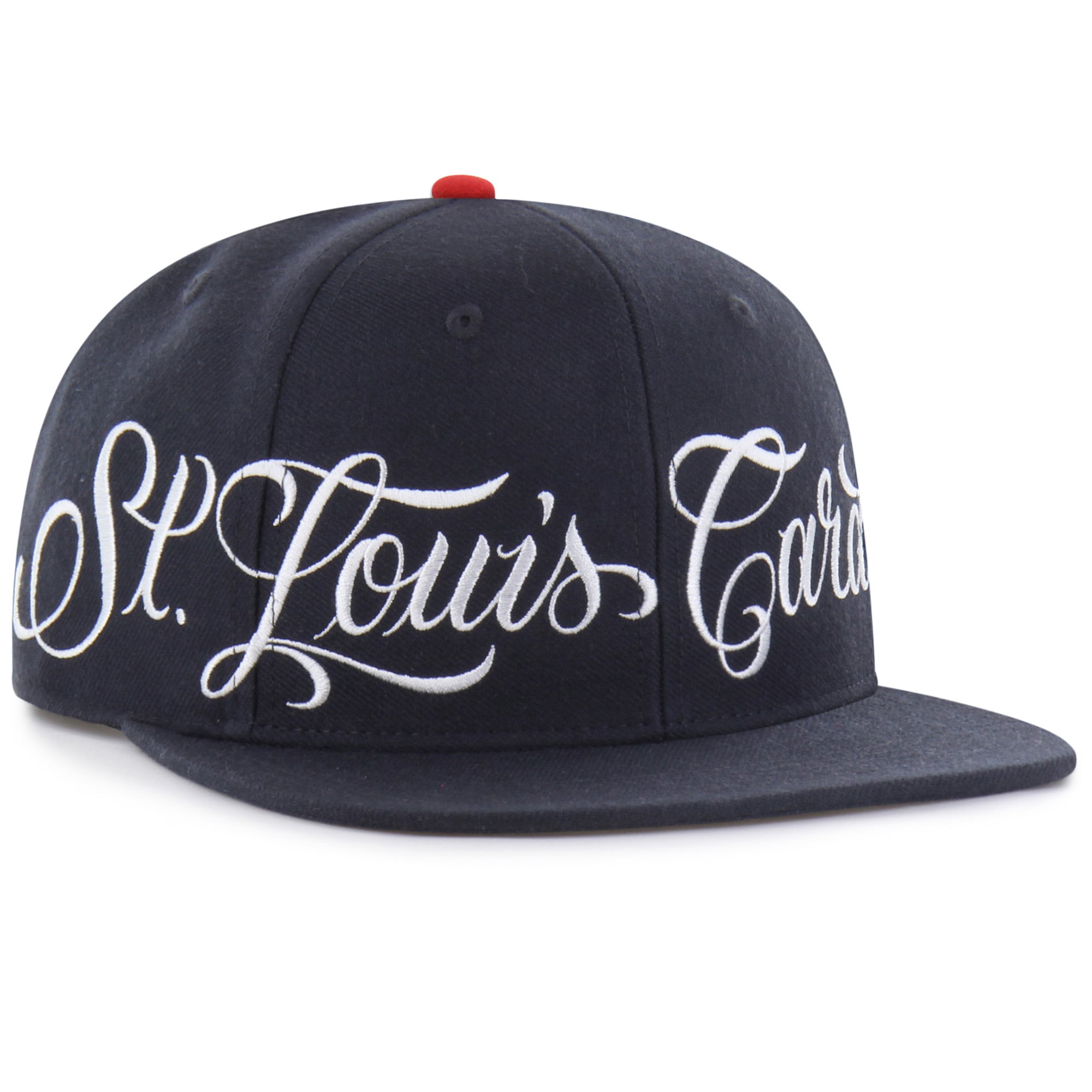 Men's Mister Cartoon x '47 Red St. Louis Cardinals Wrap Script Captain Snapback Hat