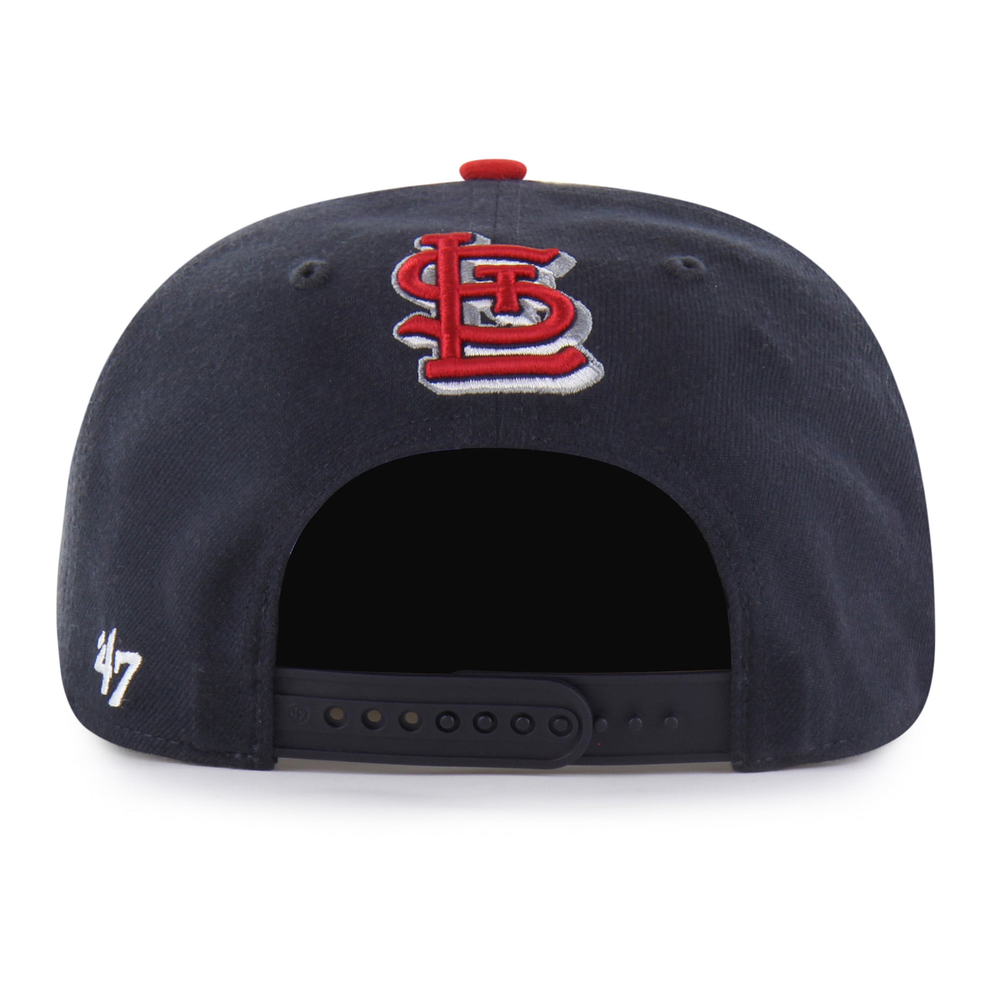 Men's Mister Cartoon x '47 Red St. Louis Cardinals Wrap Script Captain Snapback Hat