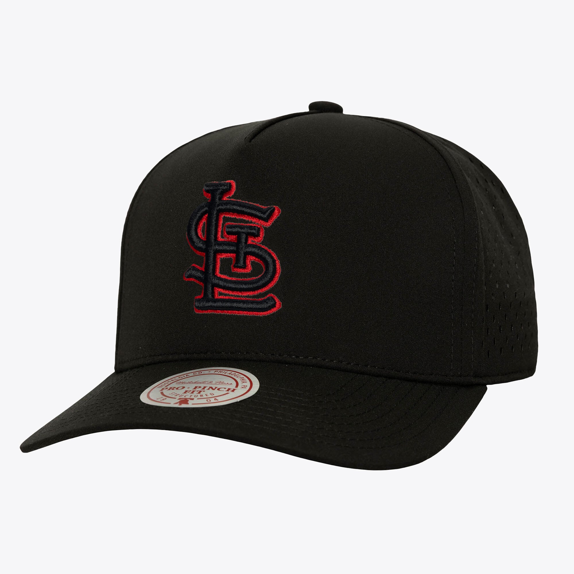 Casquette snapback Mitchell & Ness Perfect Pop Pro noire pour homme, modèle St. Louis Cardinals