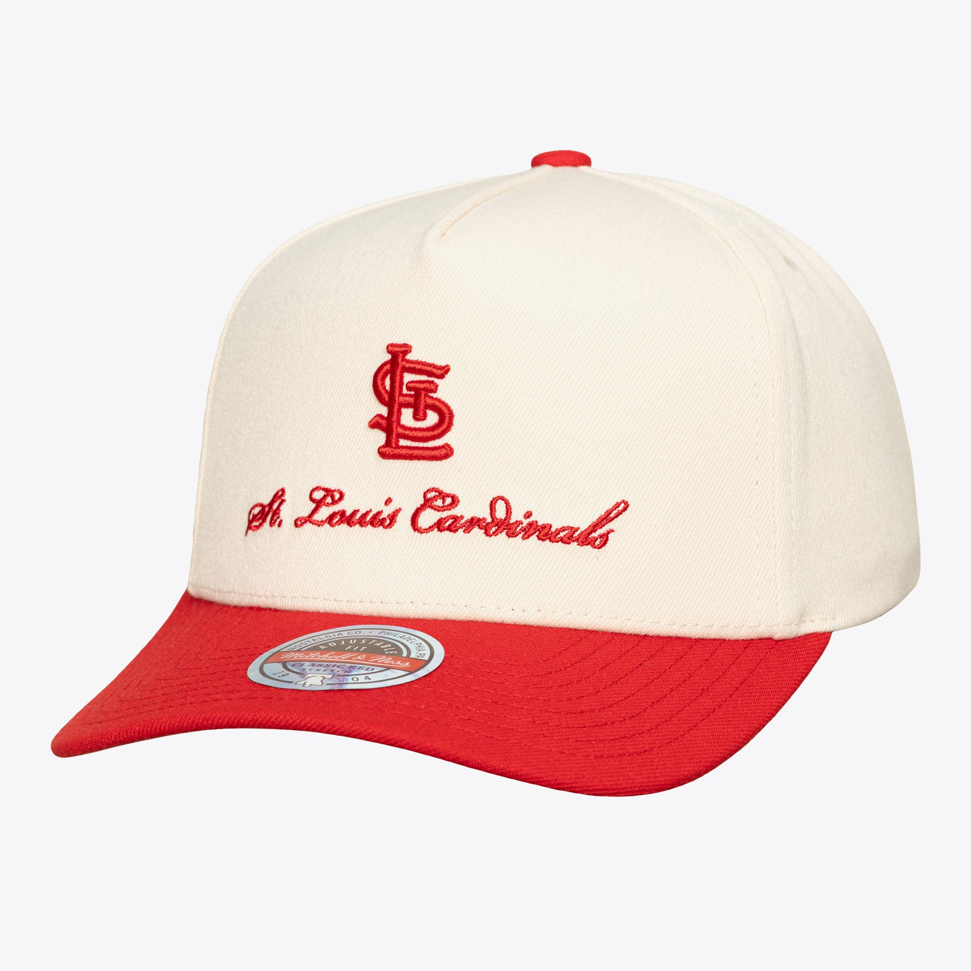 Men's Mitchell & Ness  Cream/Red St. Louis Cardinals Flawless Stretch-Snapback Hat