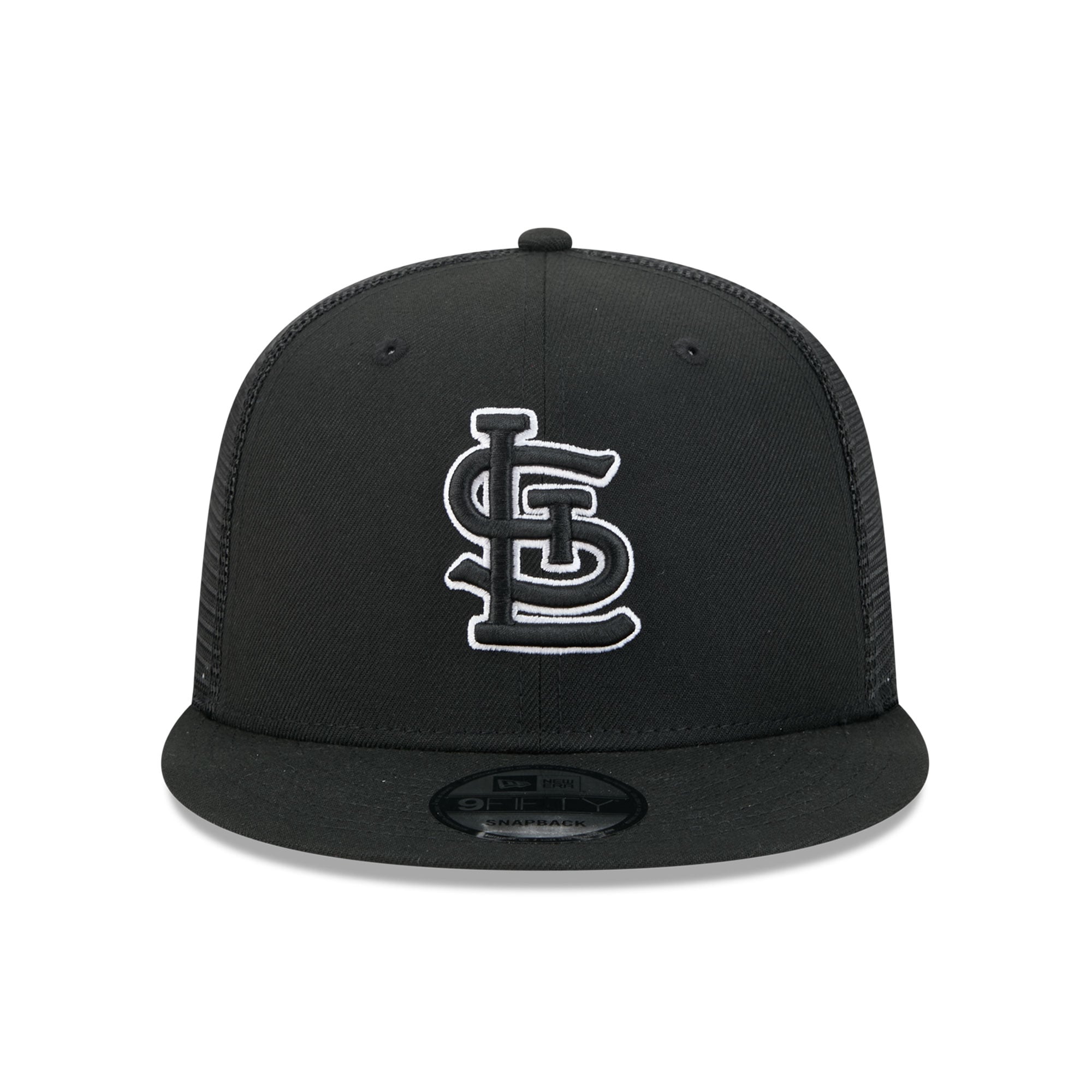 Casquette trucker ajustable New Era 9FIFTY noire pour homme, motif Cardinals de Saint-Louis