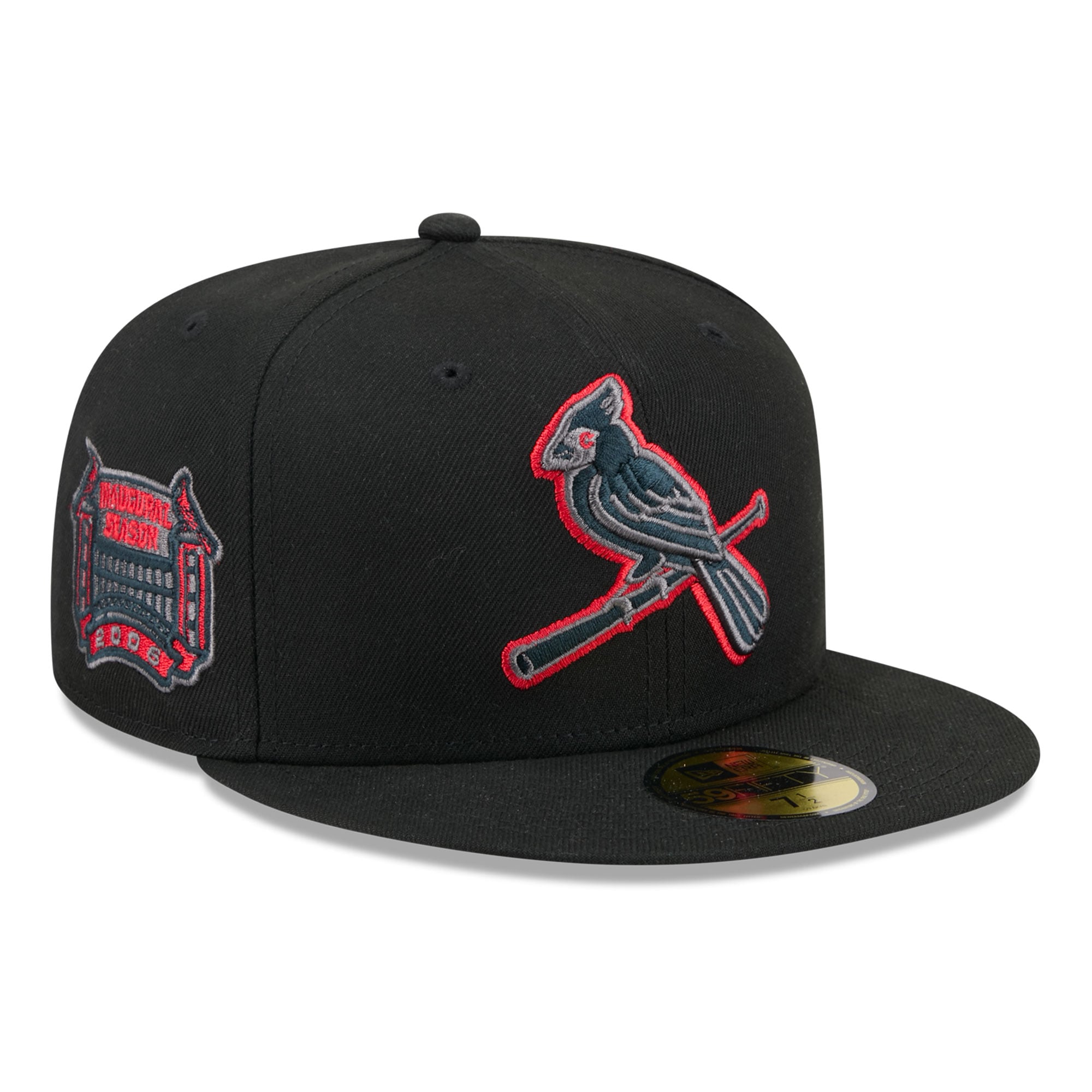 Casquette ajustée New Era 59FIFTY pour homme, noire, motif Cardinals de Saint-Louis.