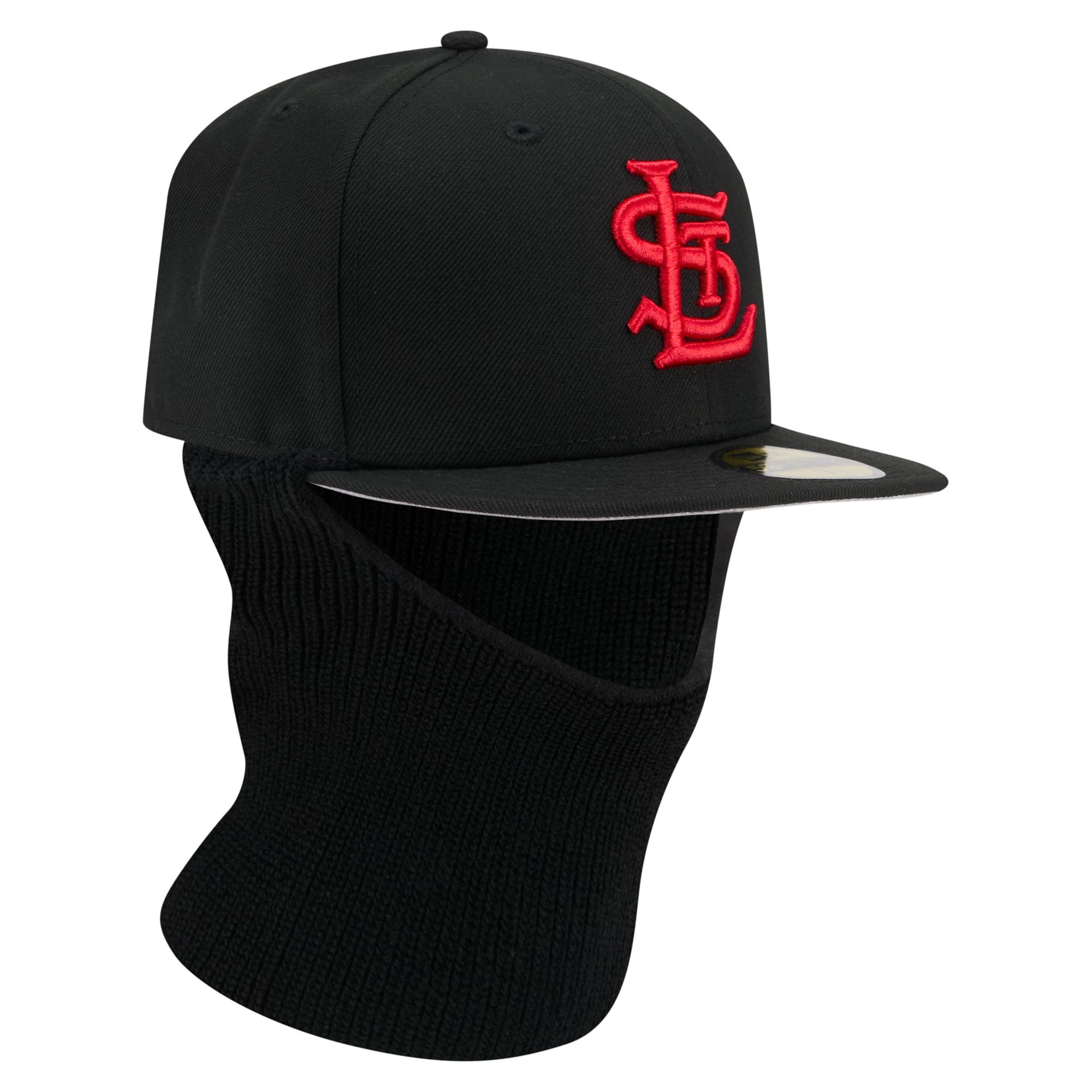 Men's New Era  Black St. Louis Cardinals Ski Mask 59FIFTY Fitted Hat