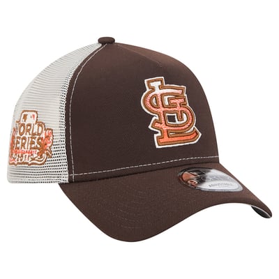St. Louis Cardinals New Era Pumpkin Spice 9FORTY A-Frame Adjustable Trucker Hat - Brown