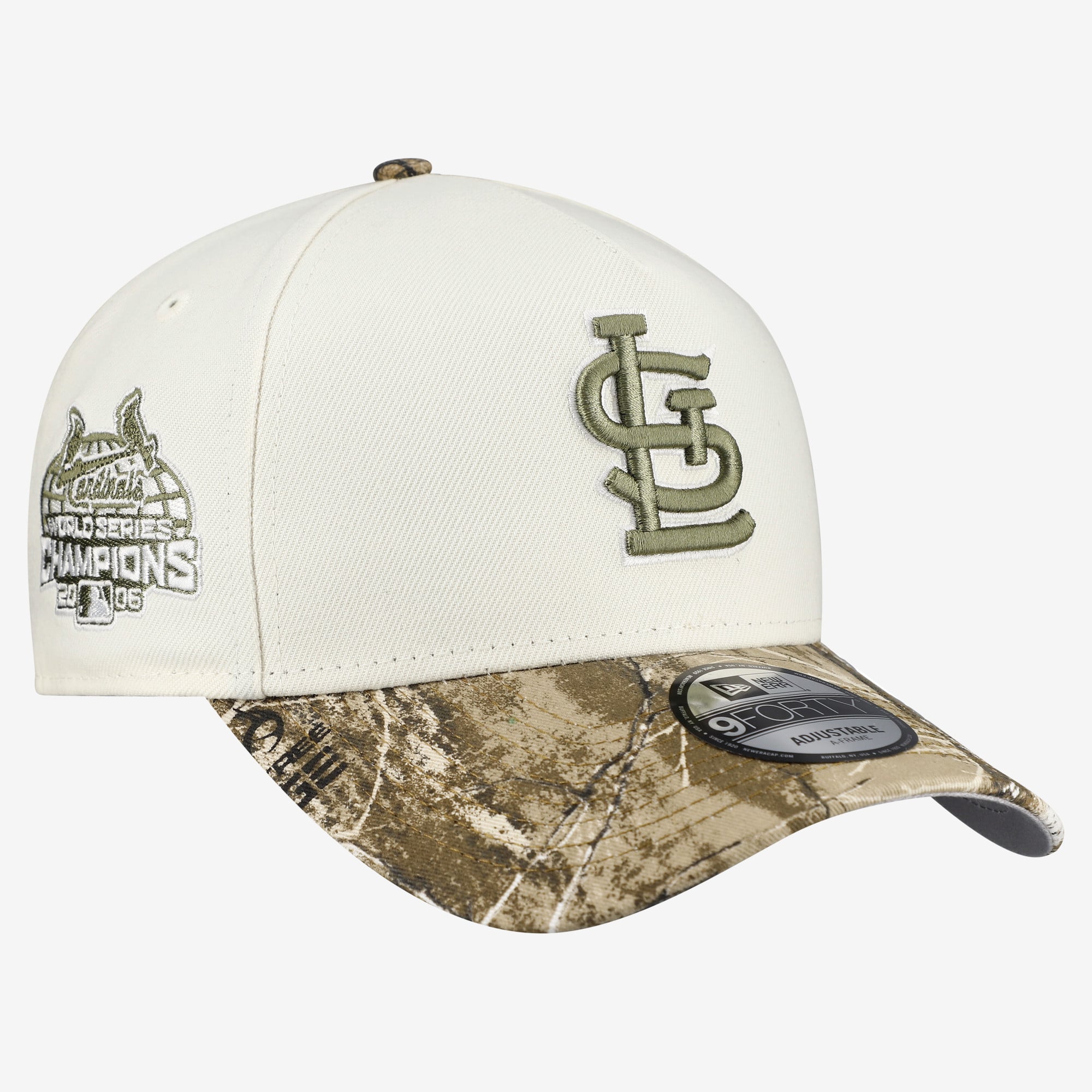 Casquette ajustable New Era crème/camouflage Realtree St. Louis Cardinals 9FORTY pour homme