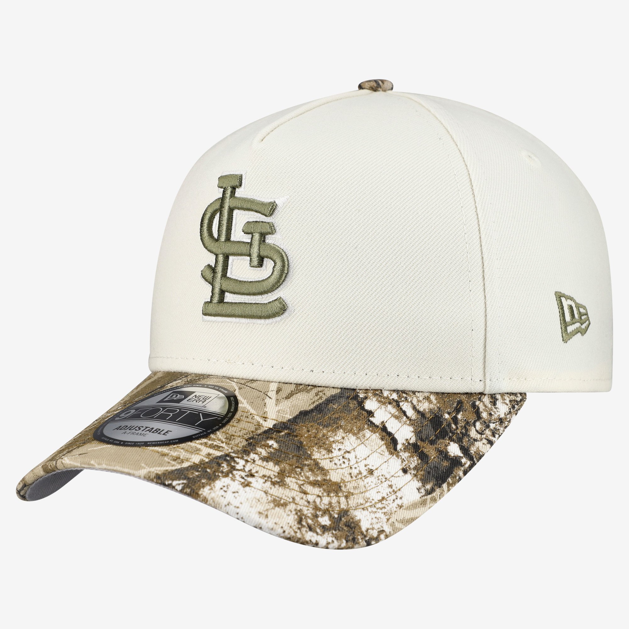 Casquette ajustable New Era crème/camouflage Realtree St. Louis Cardinals 9FORTY pour homme