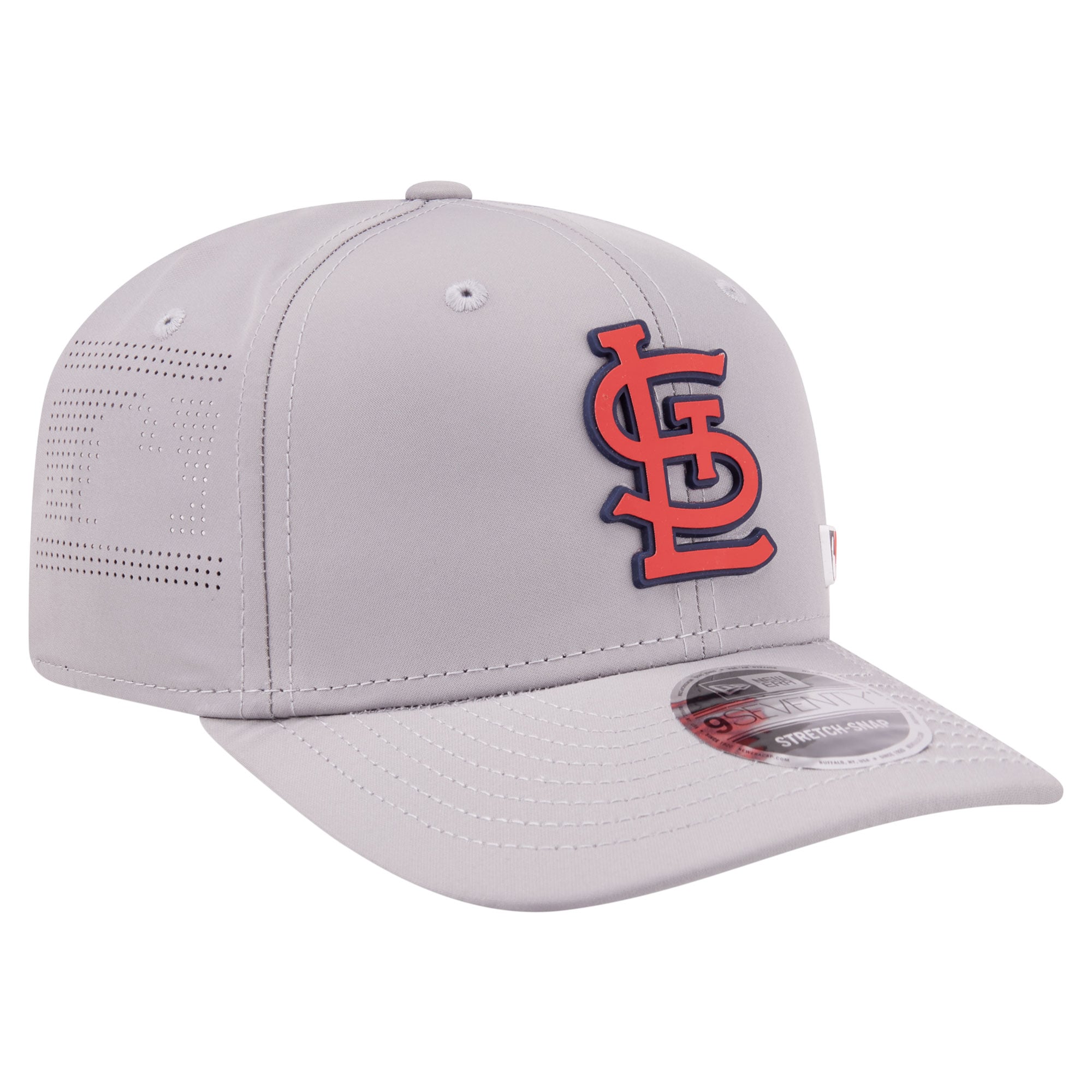 Casquette ajustable New Era grise St. Louis Cardinals 9SEVENTY perforée au laser pour homme