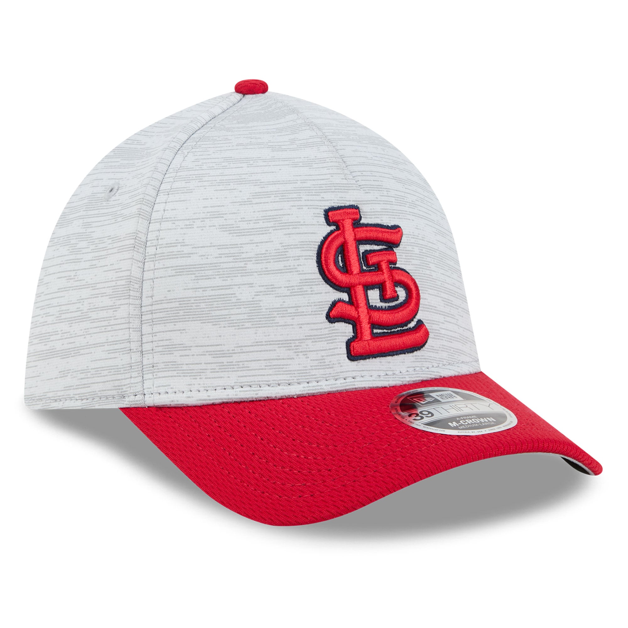 Casquette New Era Tech 39THIRTY Flex grise et rouge des Cardinals de Saint-Louis pour homme