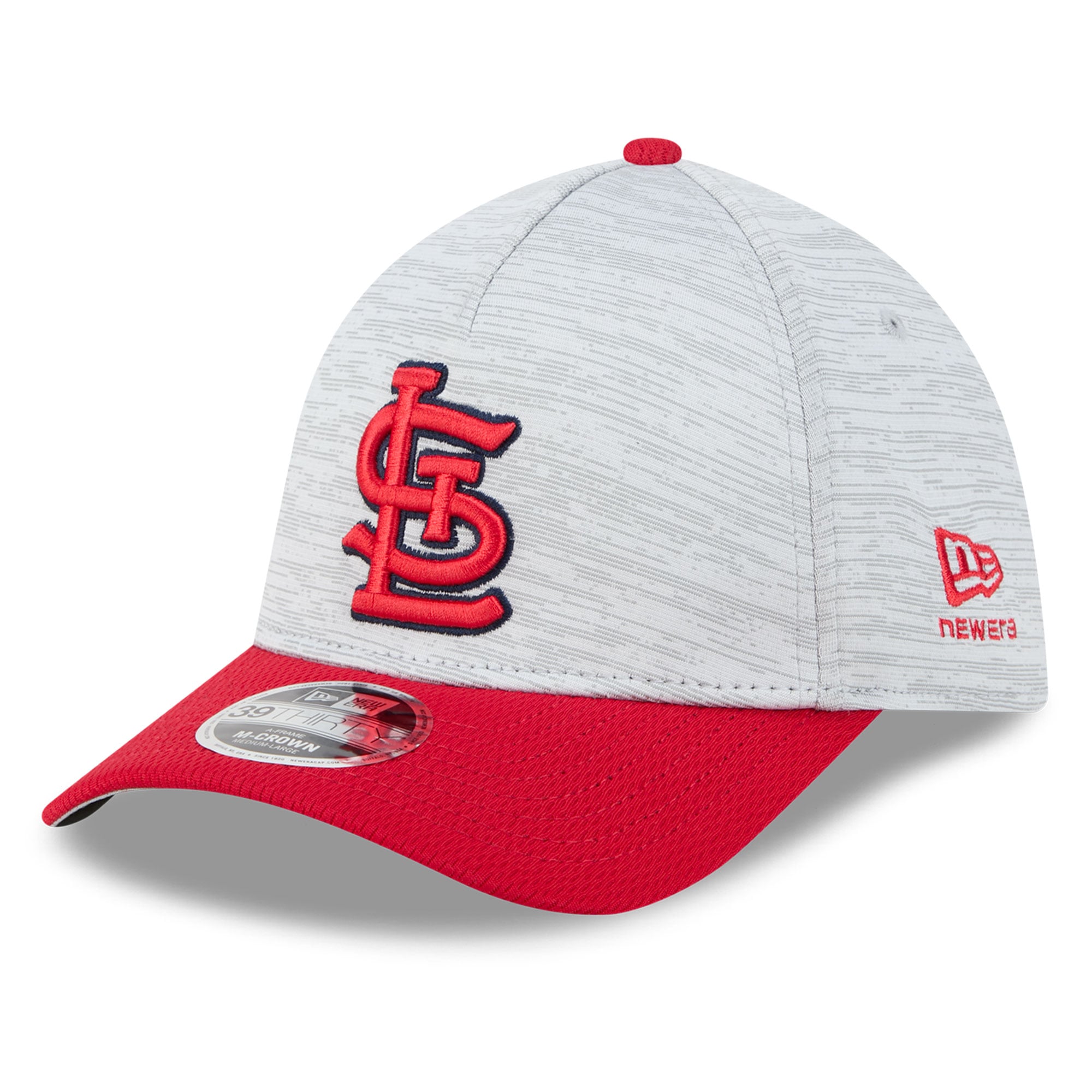 Casquette New Era Tech 39THIRTY Flex grise et rouge des Cardinals de Saint-Louis pour homme