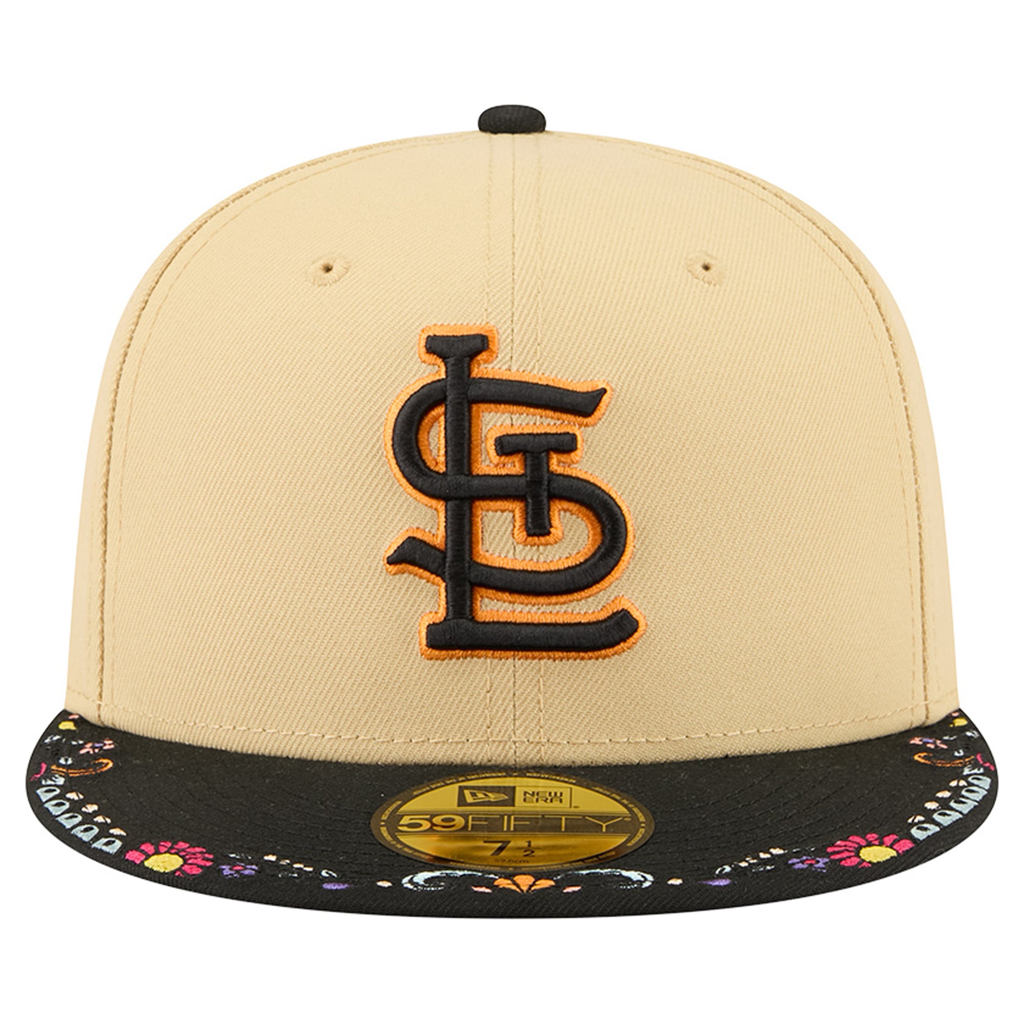 Men's New Era Light Beige St. Louis Cardinals Two-Tone Embroidered Visor 59FIFTY Fitted Hat