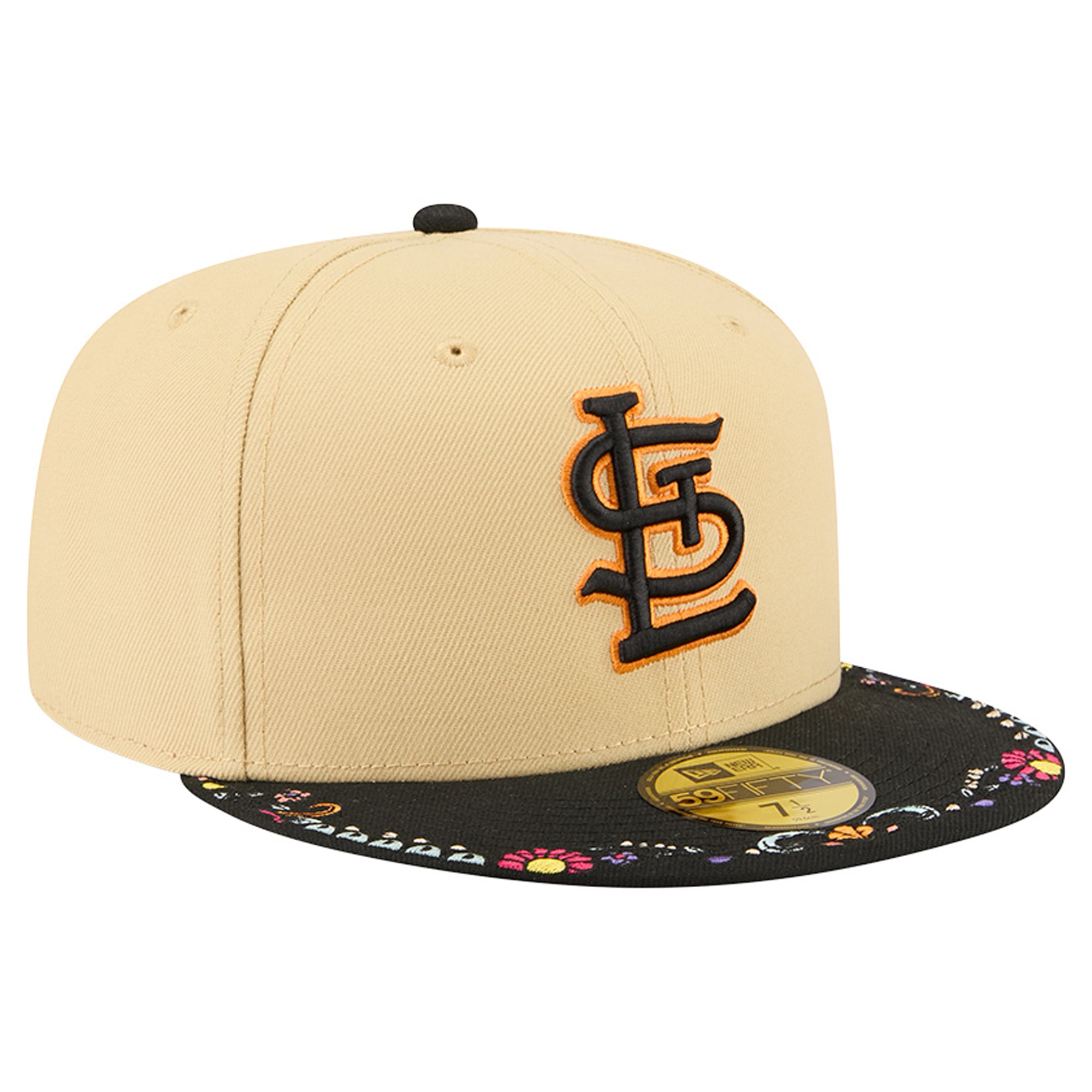 Men's New Era Light Beige St. Louis Cardinals Two-Tone Embroidered Visor 59FIFTY Fitted Hat