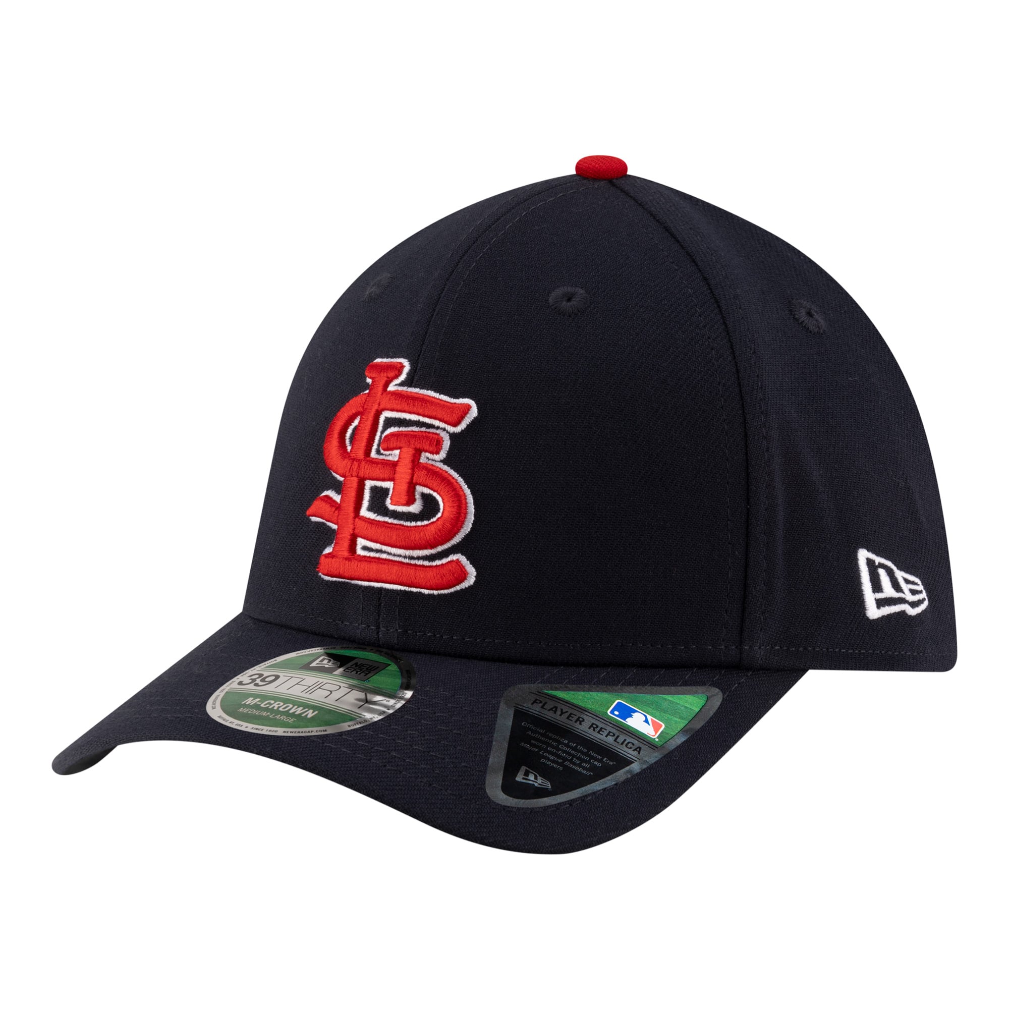 Men's New Era  Navy St. Louis Cardinals Player Replica 39THIRTY M-Crown Flex Hat