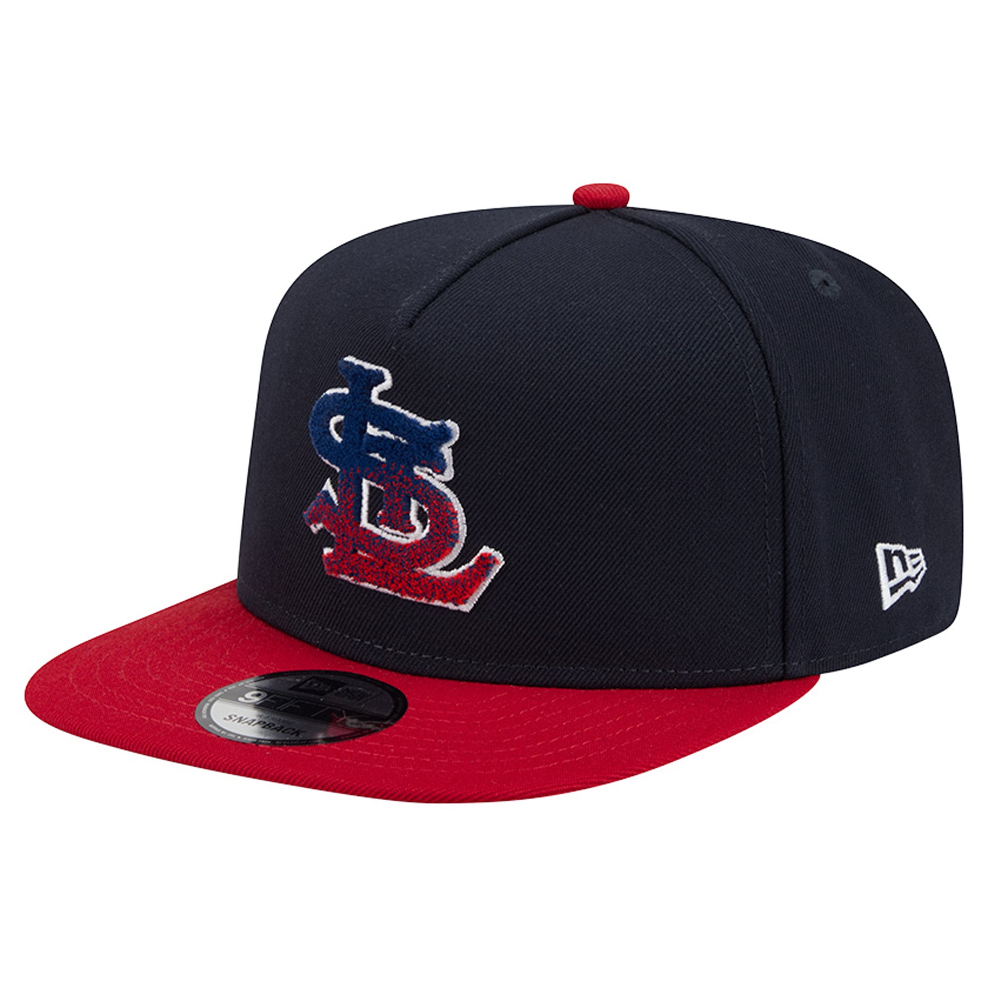 Casquette snapback New Era 9FIFTY pour homme, bleu marine/rouge, motif chenille dégradé St. Louis Cardinals