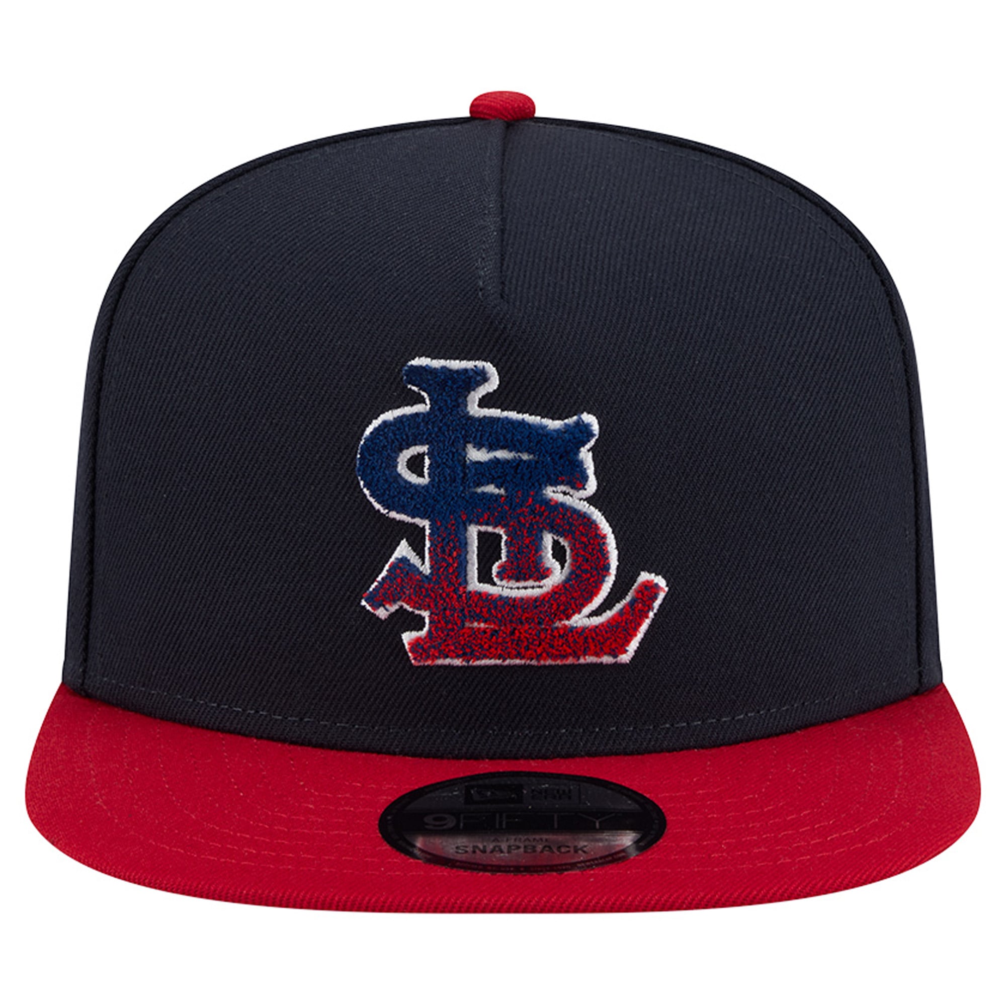Casquette snapback New Era 9FIFTY pour homme, bleu marine/rouge, motif chenille dégradé St. Louis Cardinals