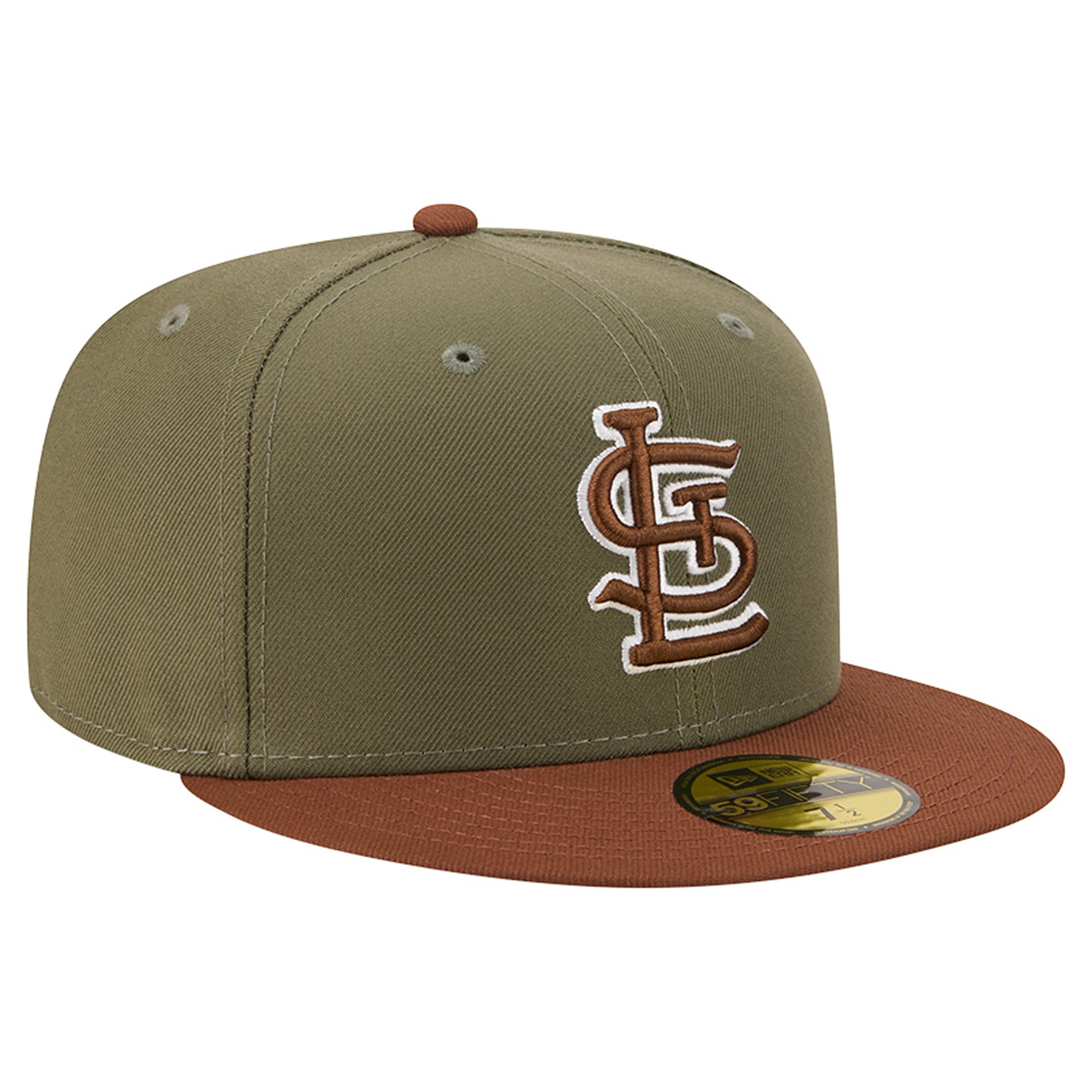 Casquette ajustée New Era 59FIFTY pour homme, coloris olive/marron, St. Louis Cardinals